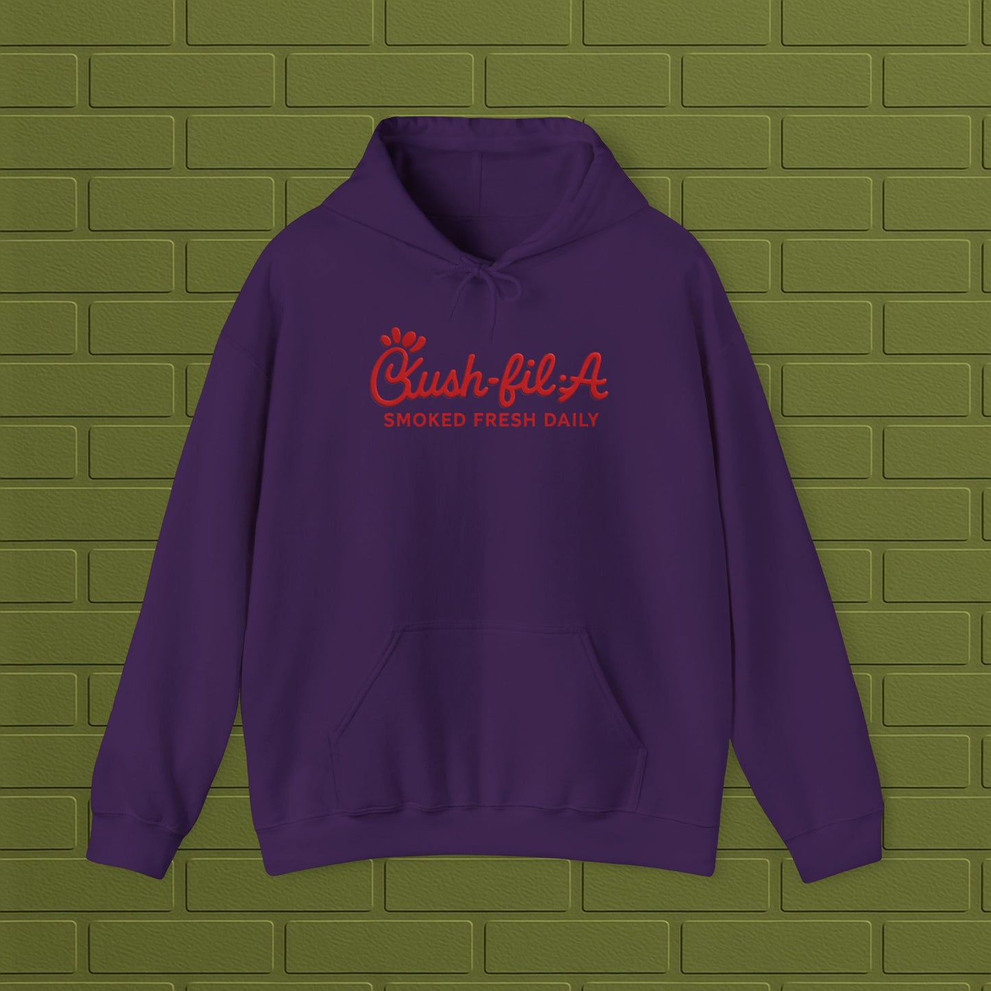 Cush-fil-A Chill Vibes Hoodie | Funny Cannabis Sweatshirt | Cozy Foodie Hoodie | Unisex Stoner Apparel | Gift for Weed Lovers