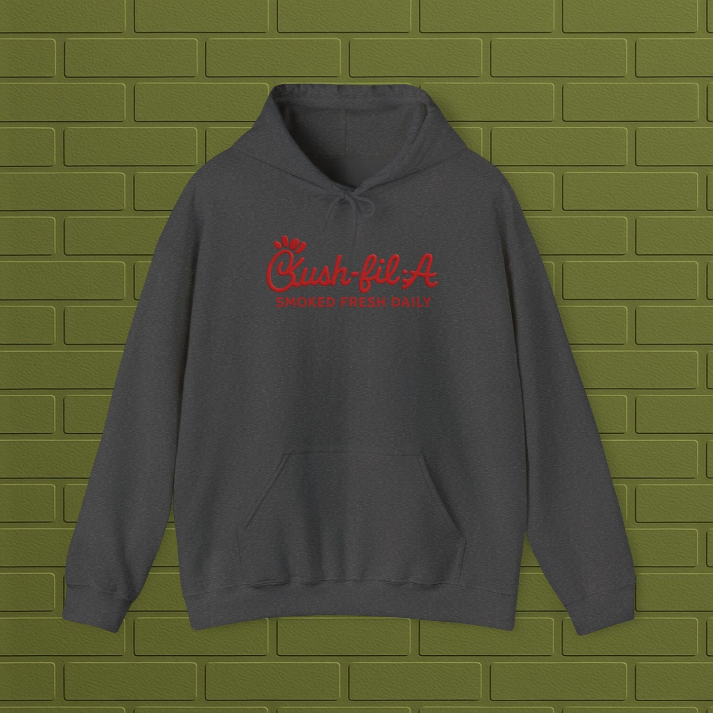 Cush-fil-A Chill Vibes Hoodie | Funny Cannabis Sweatshirt | Cozy Foodie Hoodie | Unisex Stoner Apparel | Gift for Weed Lovers