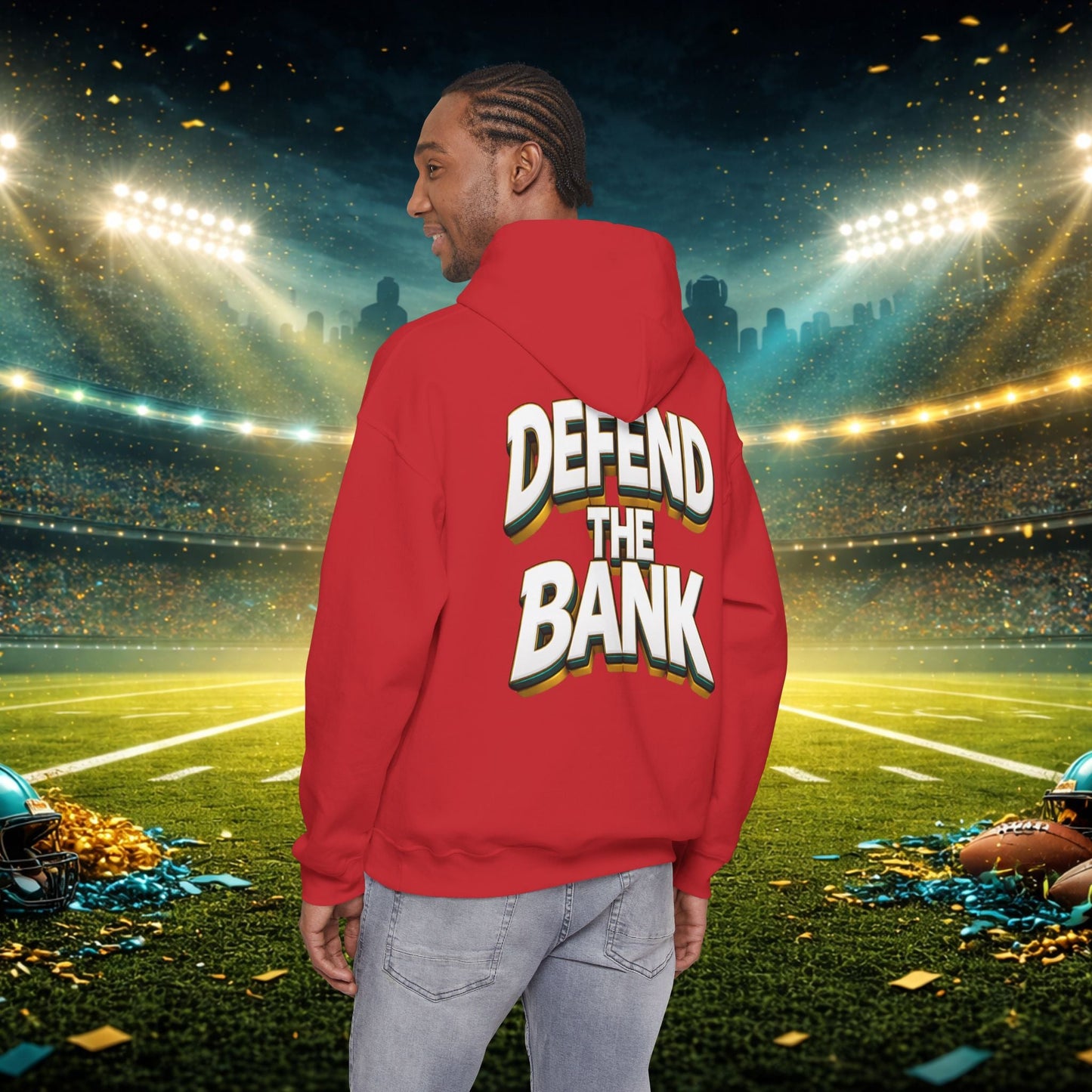 Defend The Bank Hoodie — "DUUUVAL vs EVERYBODY" Jacksonville Streetwear Hoodie Printify