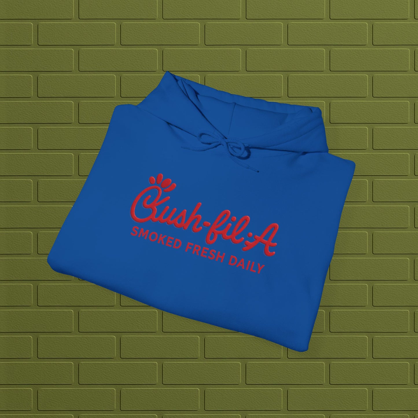 Cush-fil-A Chill Vibes Hoodie | Funny Cannabis Sweatshirt | Cozy Foodie Hoodie | Unisex Stoner Apparel | Gift for Weed Lovers