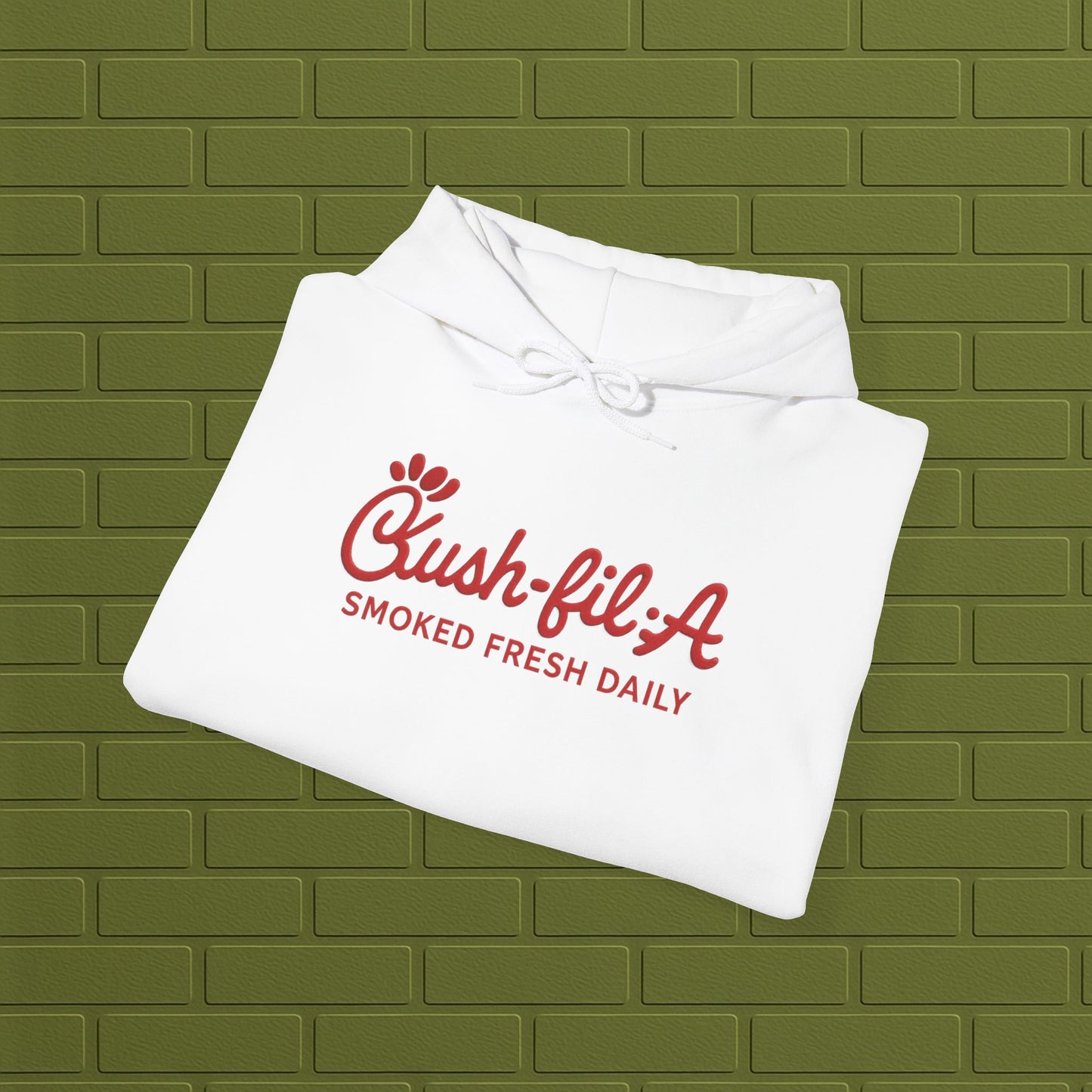 Cush-fil-A Chill Vibes Hoodie | Funny Cannabis Sweatshirt | Cozy Foodie Hoodie | Unisex Stoner Apparel | Gift for Weed Lovers