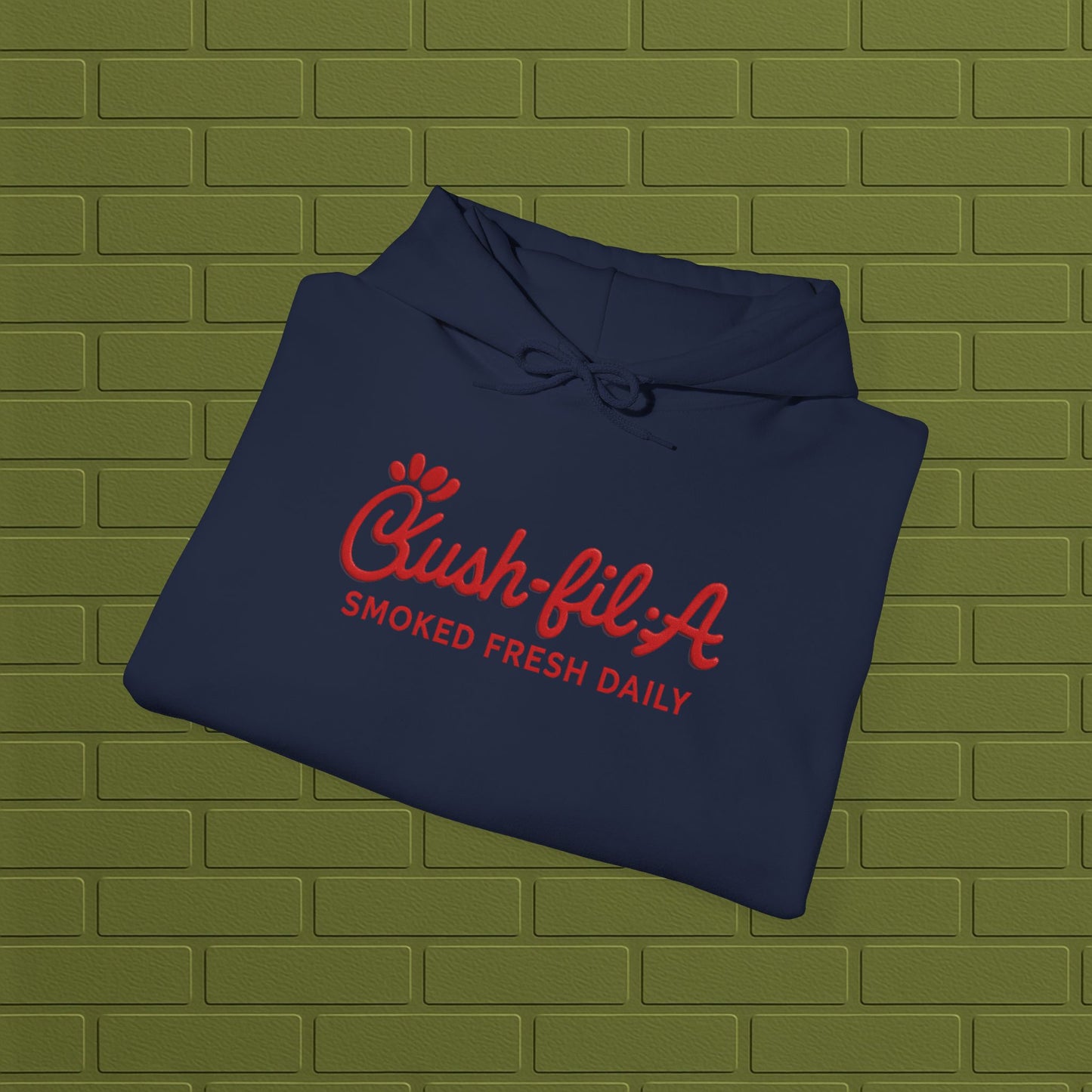 Cush-fil-A Chill Vibes Hoodie | Funny Cannabis Sweatshirt | Cozy Foodie Hoodie | Unisex Stoner Apparel | Gift for Weed Lovers