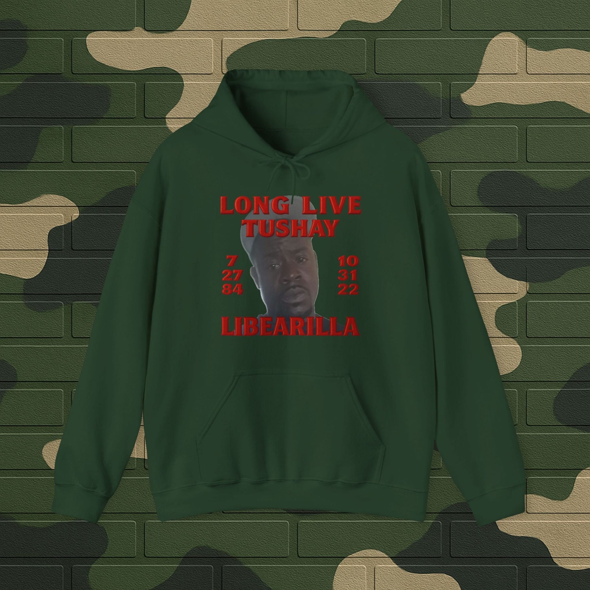 Hoodie — "Long Live Tushay" Memorial Hoodie with Lord's Prayer Back Printify