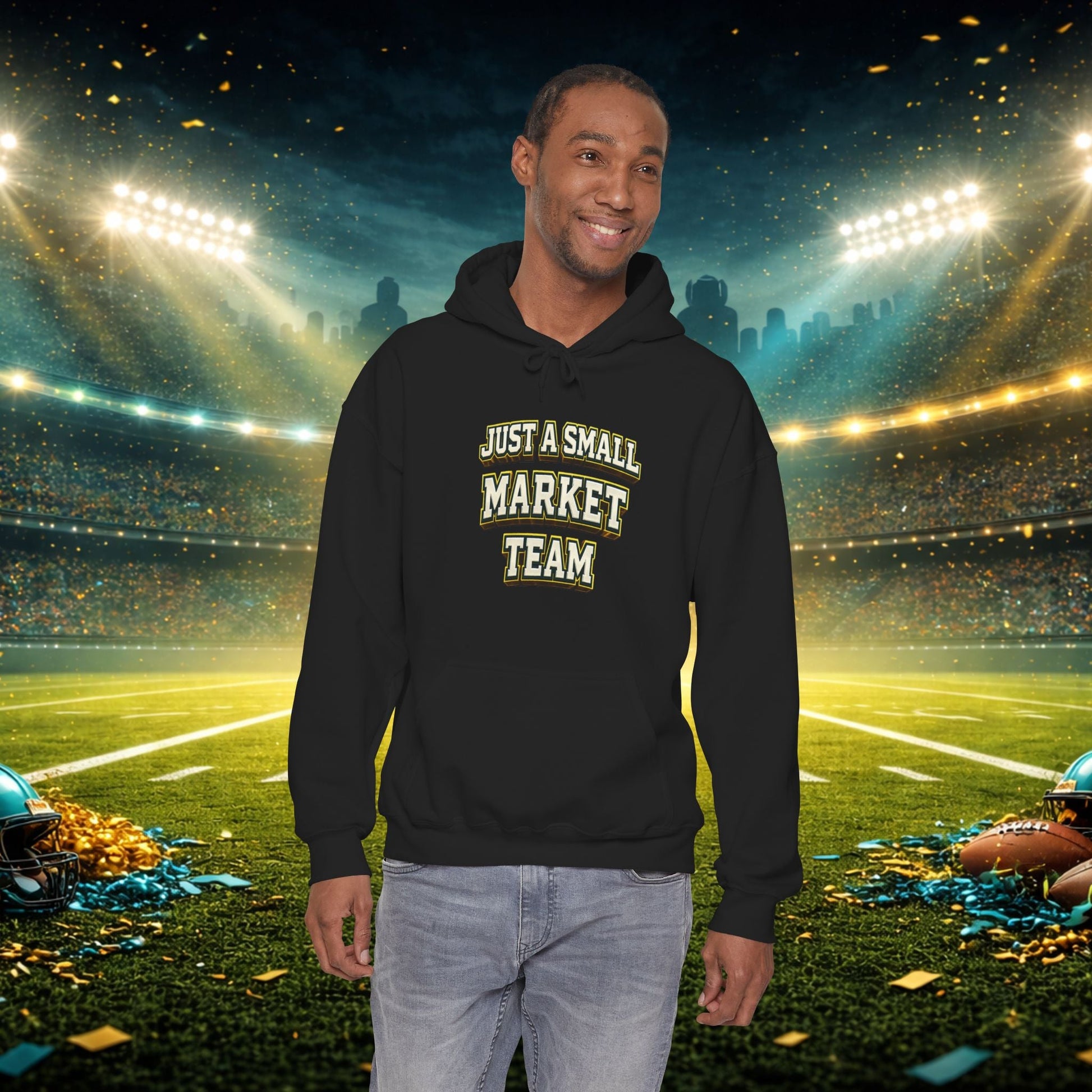 Big A Whoopin Hoodie — "Just a Small Market Team" Football Fan Sweatshirt Printify