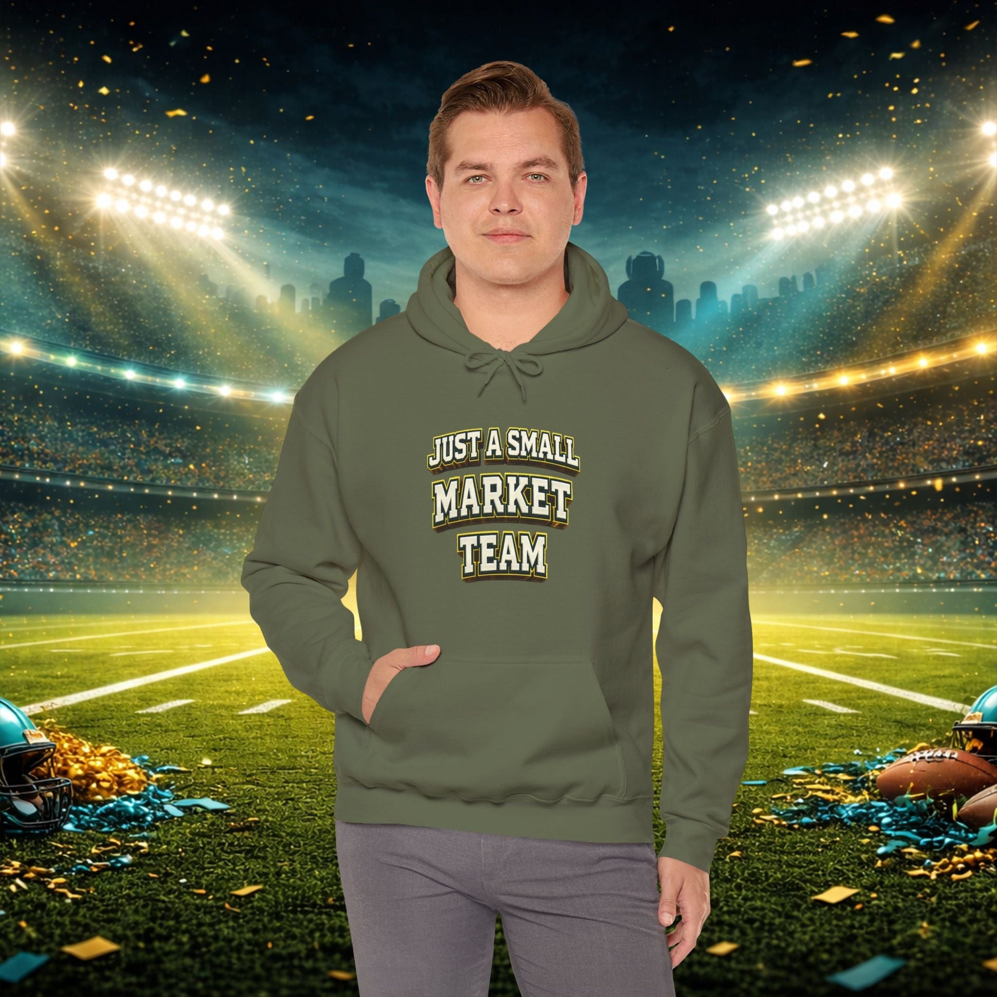 Big A Whoopin Hoodie — "Just a Small Market Team" Football Fan Sweatshirt Printify