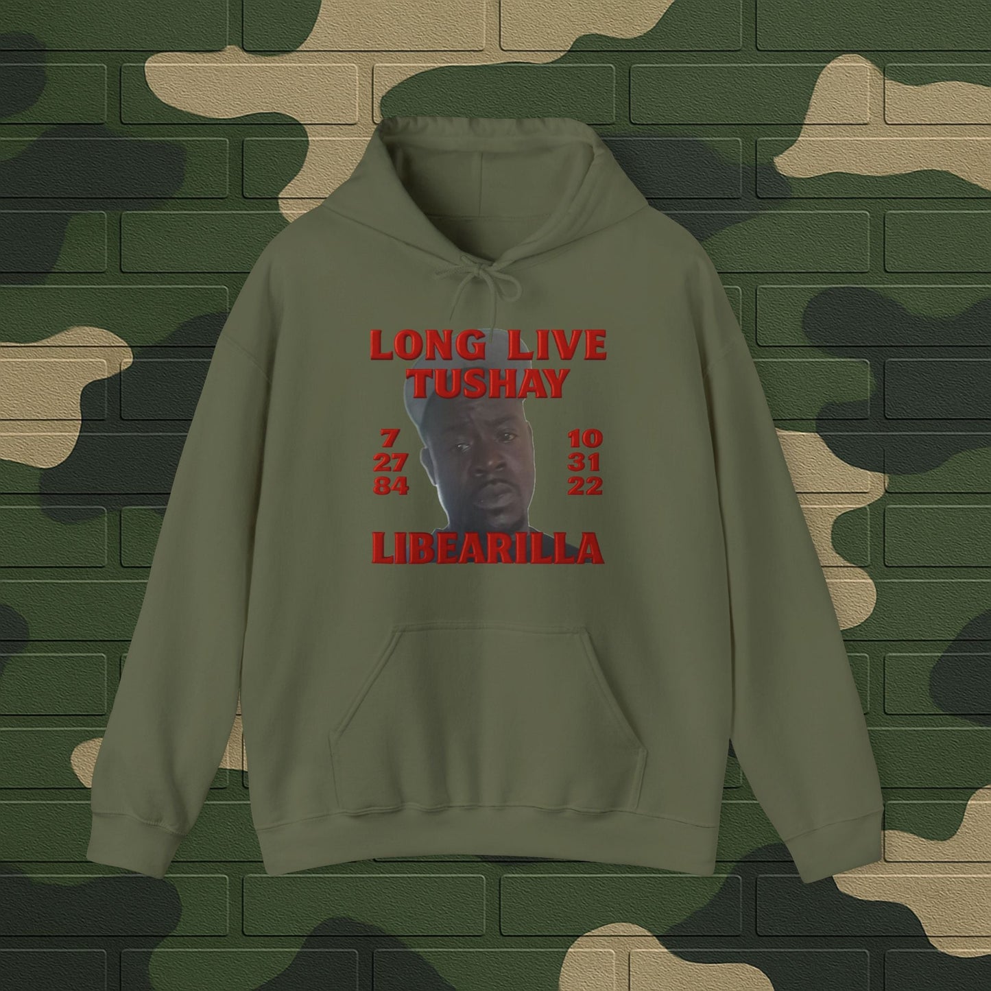Hoodie — "Long Live Tushay" Memorial Hoodie with Lord's Prayer Back Printify