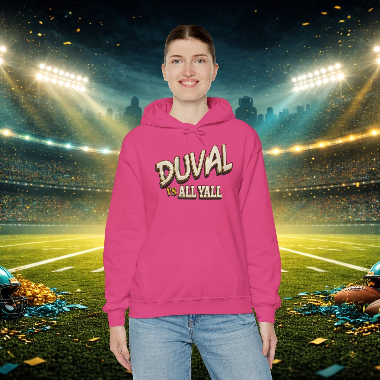 Duval vs All Y’all Hoodie — "Playoff Mode: Locked In" Football Fan Sweatshirt Printify