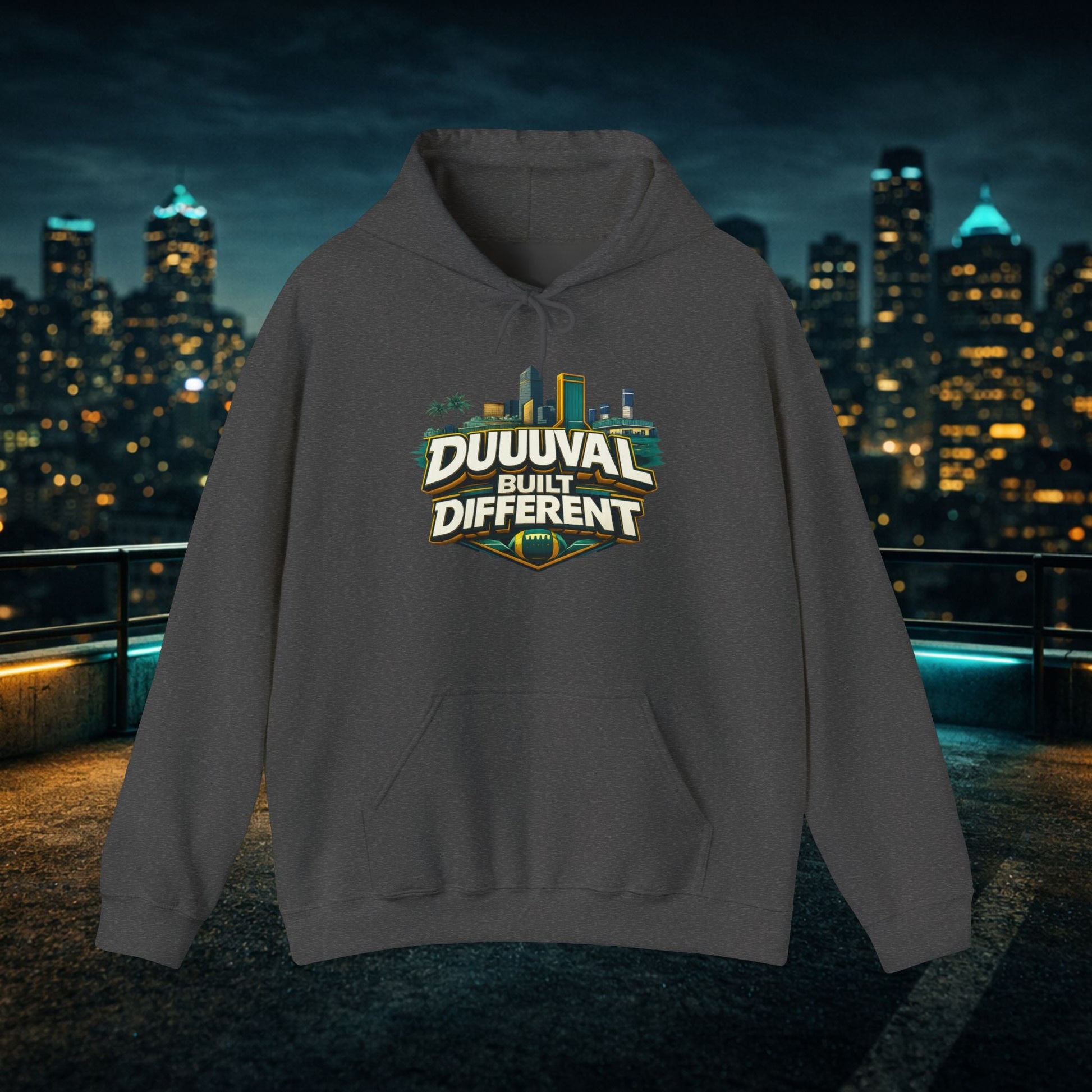 Duuuval Built Different / Defend The Bank Hoodie — Jacksonville Pride Graphic Hoodie Printify