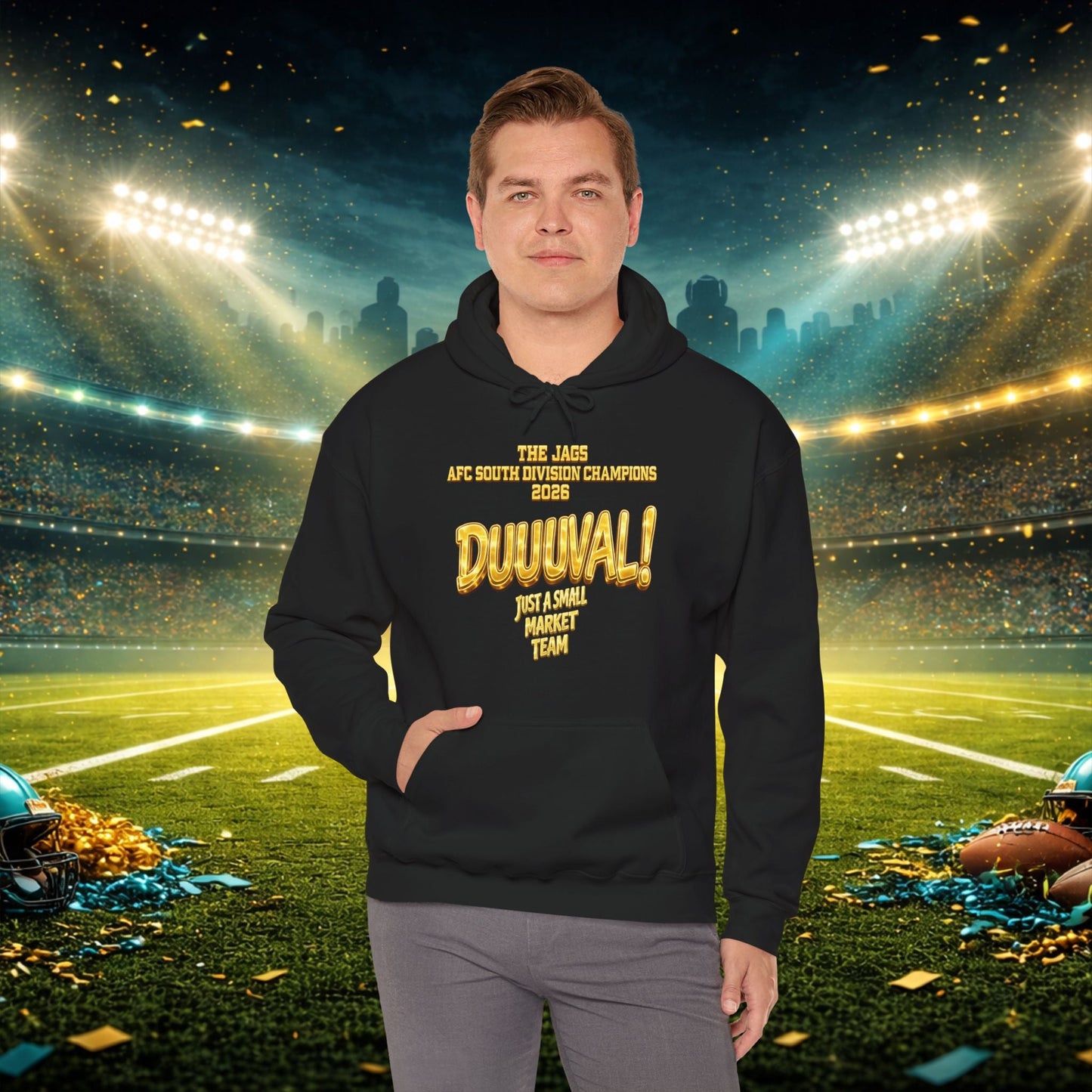 Duuval! Football Hoodie — "Locked In" Small Market Pride Sweatshirt Printify