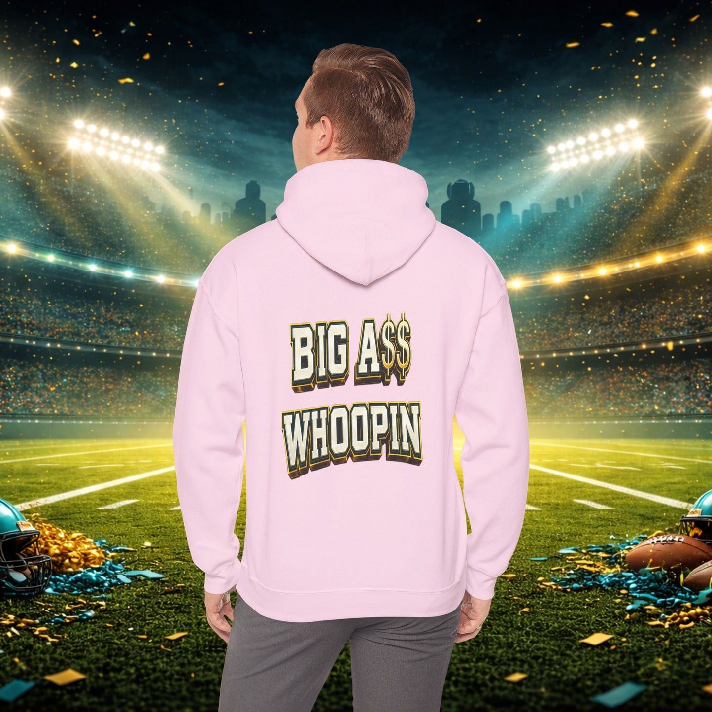 Big A Whoopin Hoodie — "Just a Small Market Team" Football Fan Sweatshirt Printify