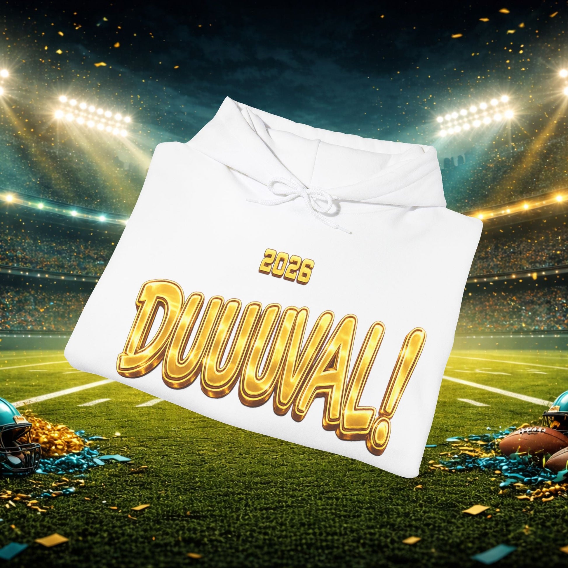 DUUUVAL Football Hoodie – "Locked In, Hunt Every Down" Team Pride Sweatshirt Printify