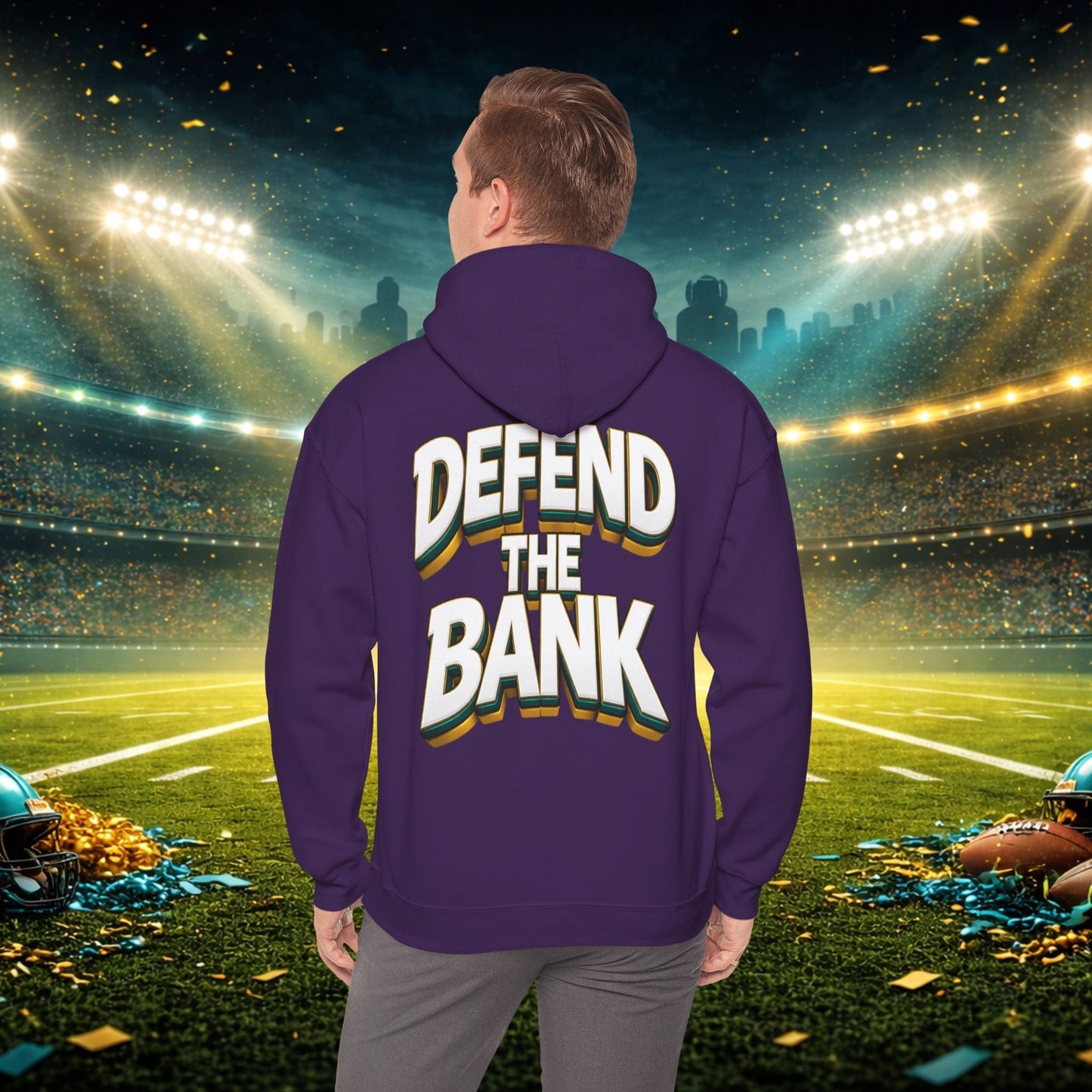 Defend The Bank Hoodie — "DUUUVAL vs EVERYBODY" Jacksonville Streetwear Hoodie Printify