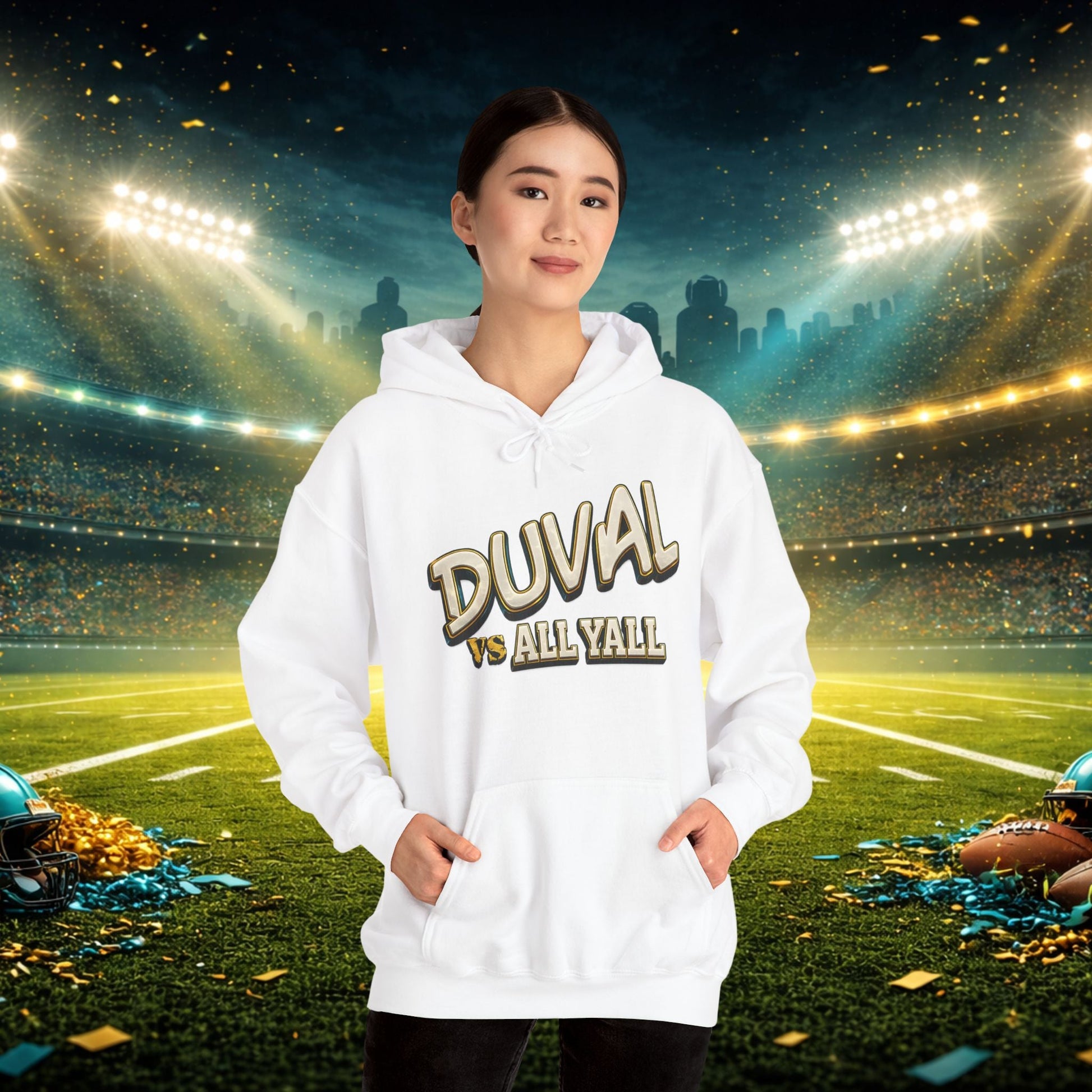 Duval vs All Y’all Hoodie — "Playoff Mode: Locked In" Football Fan Sweatshirt Printify