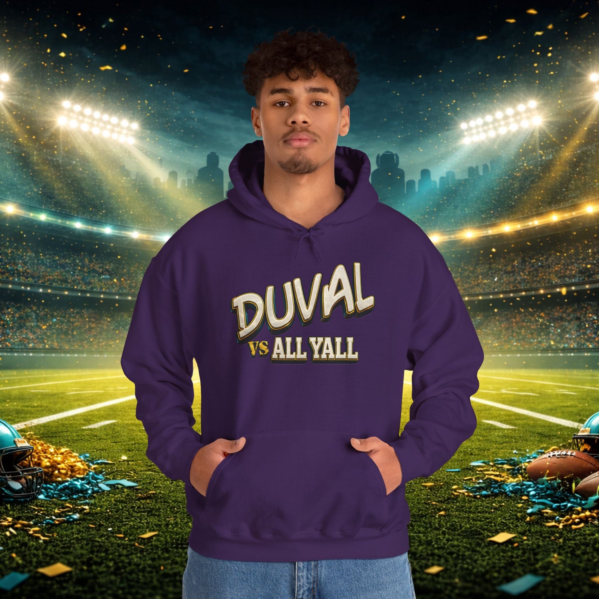 Duval vs All Y’all Hoodie — "Playoff Mode: Locked In" Football Fan Sweatshirt Printify