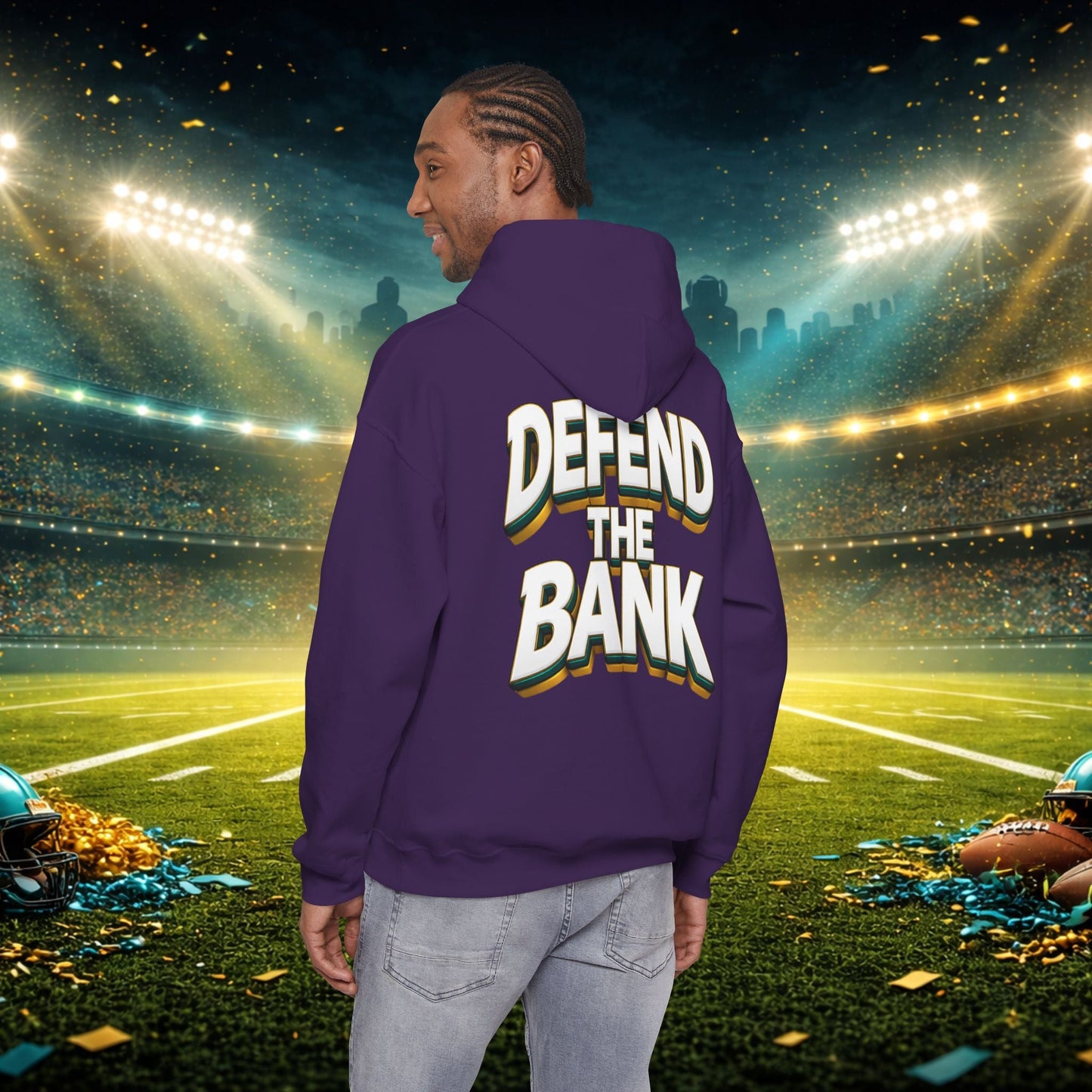 Defend The Bank Hoodie — "DUUUVAL vs EVERYBODY" Jacksonville Streetwear Hoodie Printify