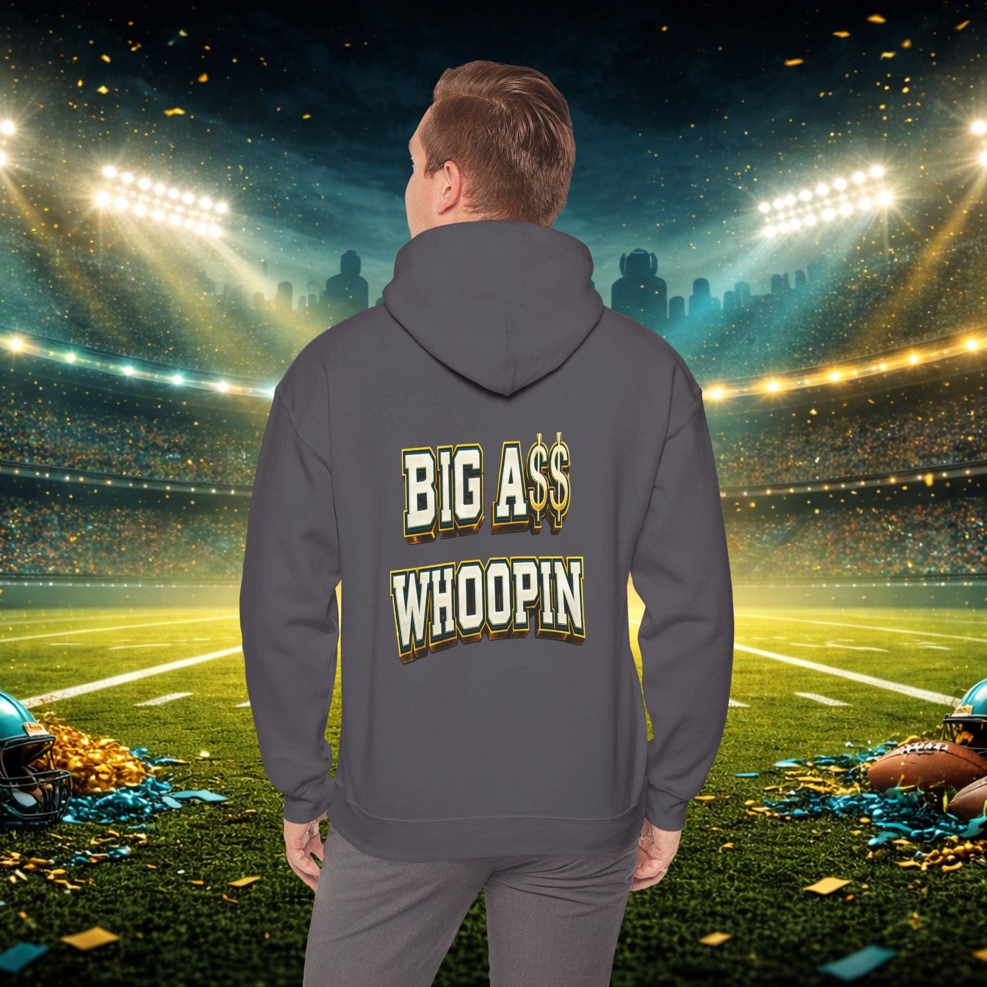 Big A Whoopin Hoodie — "Just a Small Market Team" Football Fan Sweatshirt Printify