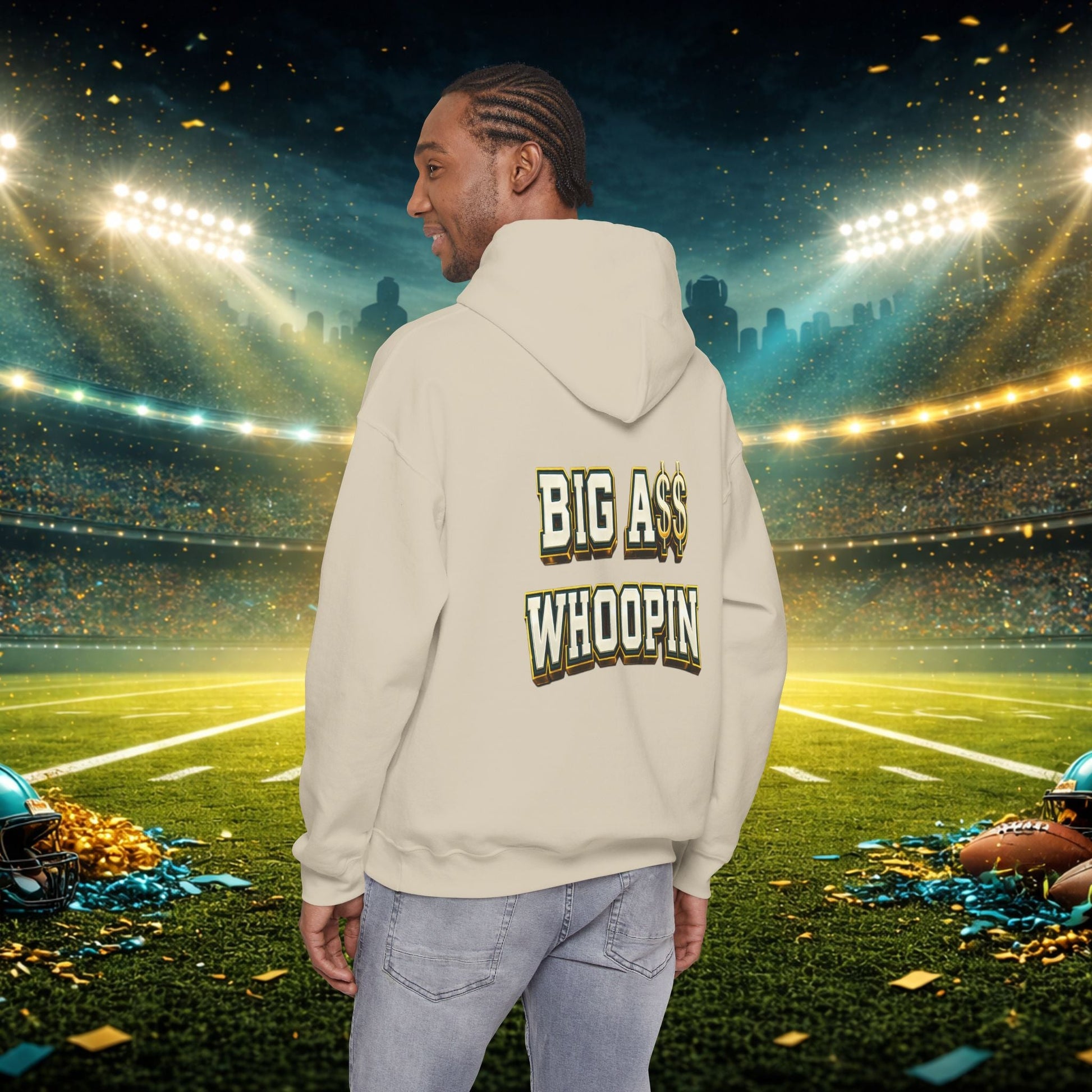 Big A Whoopin Hoodie — "Just a Small Market Team" Football Fan Sweatshirt Printify