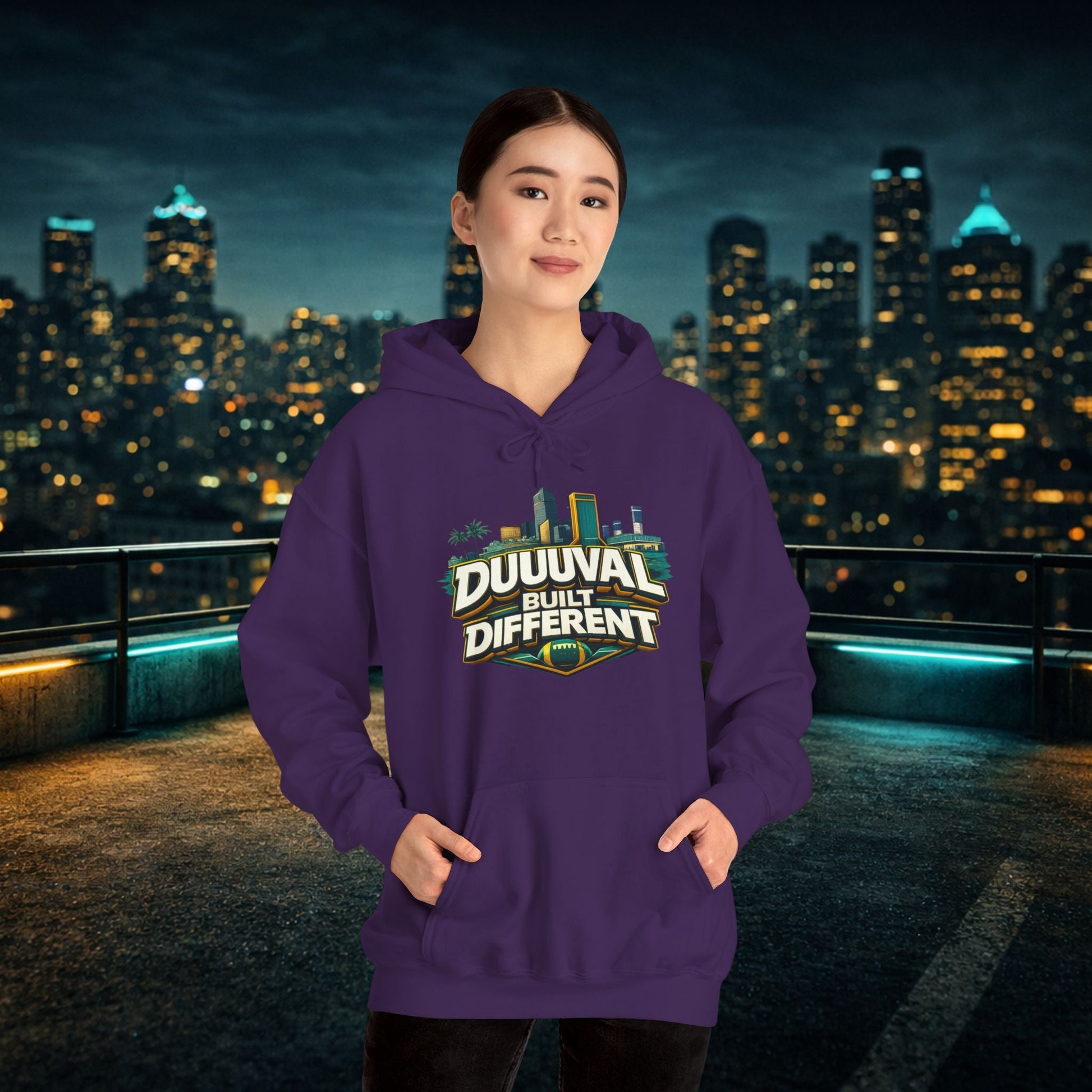 Duuuval Built Different / Defend The Bank Hoodie — Jacksonville Pride Graphic Hoodie Printify