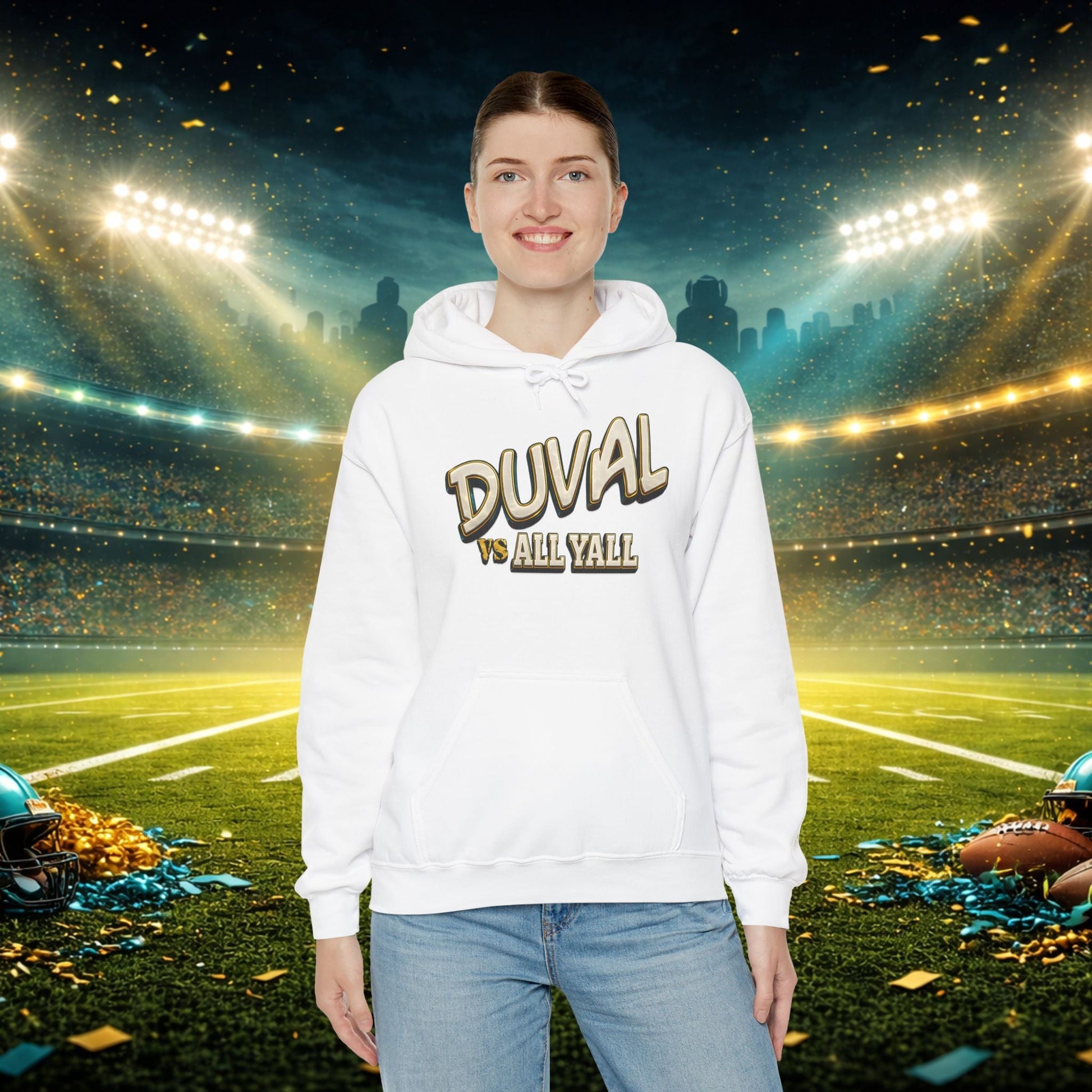 Duval vs All Y’all Hoodie — "Playoff Mode: Locked In" Football Fan Sweatshirt Printify