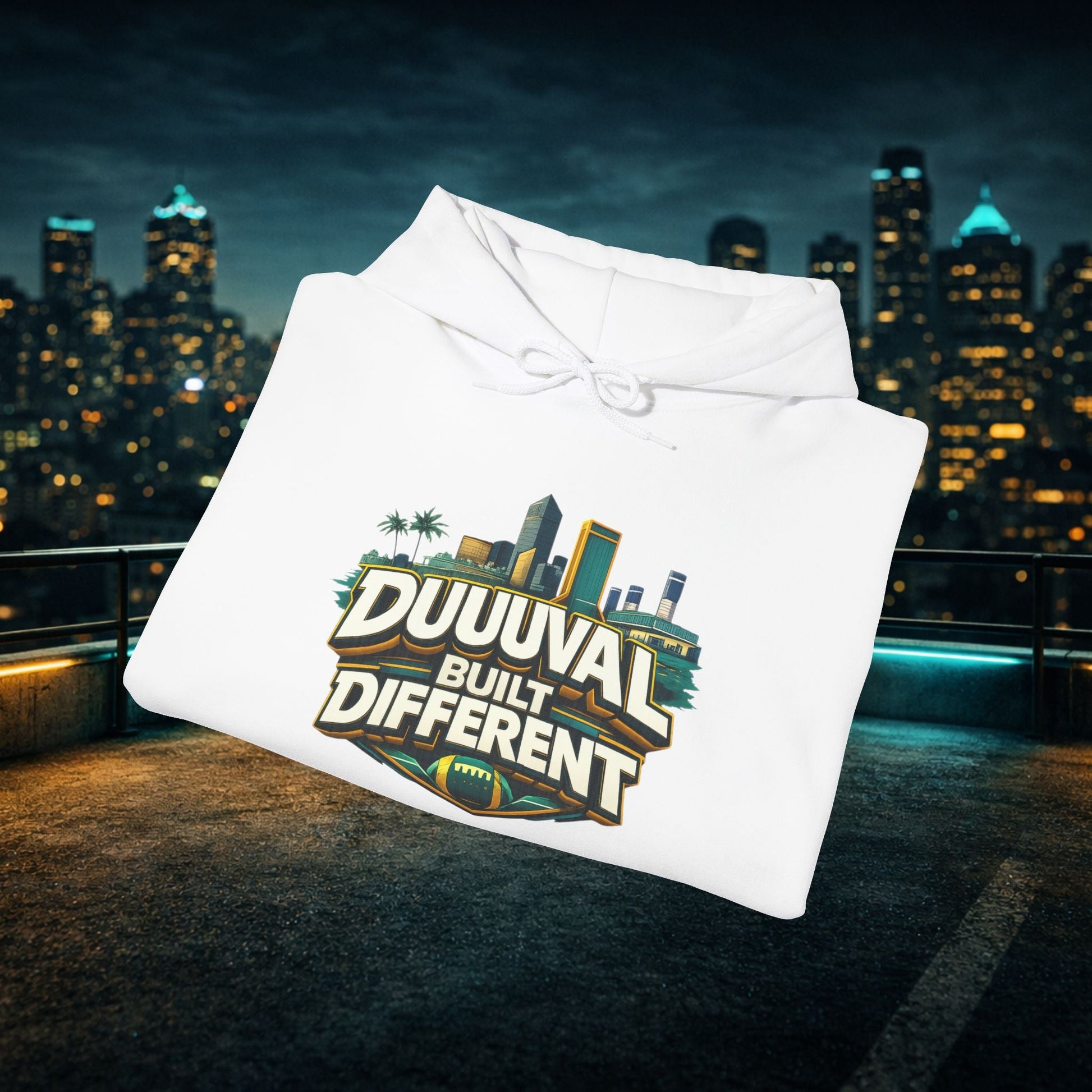 Duuuval Built Different / Defend The Bank Hoodie — Jacksonville Pride Graphic Hoodie Printify