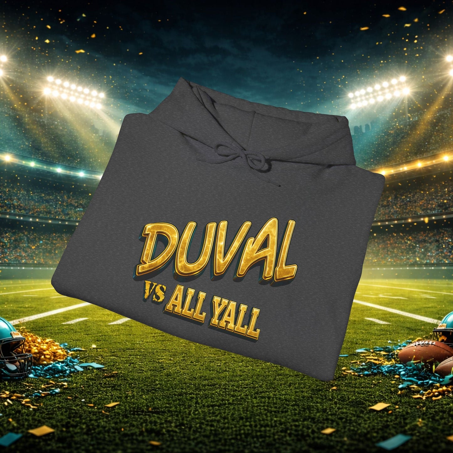 Duval vs All Y’all Hoodie — "Playoff Mode: Locked In" Football Fan Sweatshirt Printify