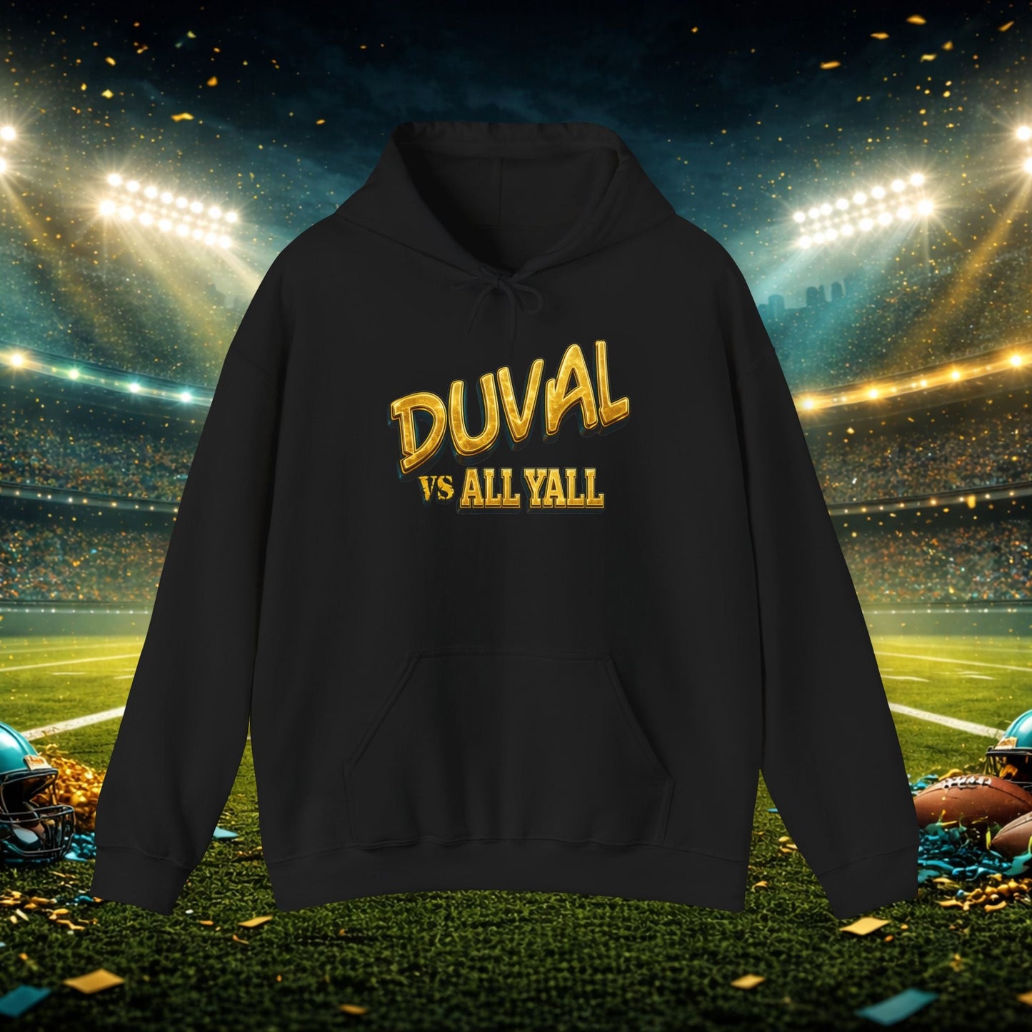 Duval vs All Y’all Hoodie — "Playoff Mode: Locked In" Football Fan Sweatshirt Printify