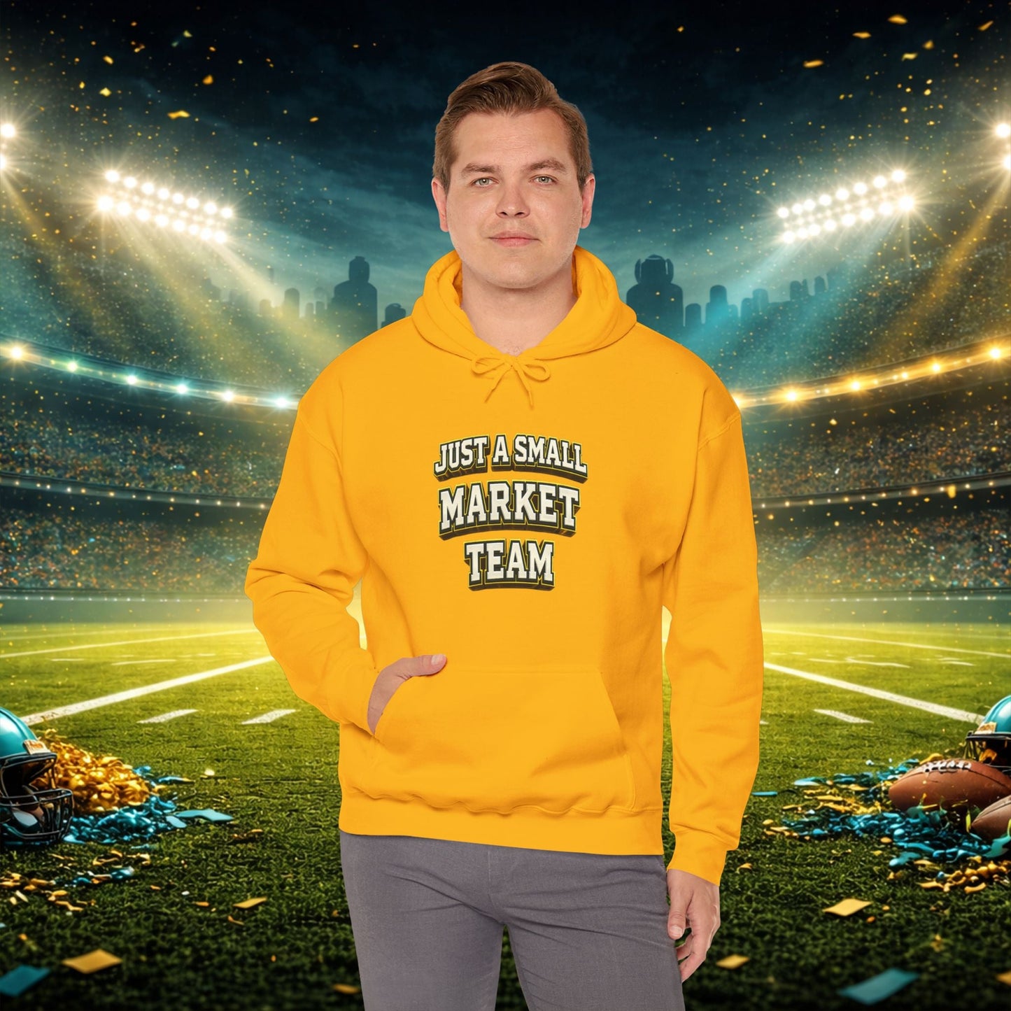 Big A Whoopin Hoodie — "Just a Small Market Team" Football Fan Sweatshirt Printify