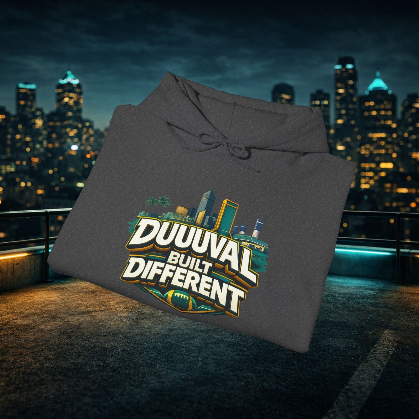 Duuuval Built Different / Defend The Bank Hoodie — Jacksonville Pride Graphic Hoodie Printify