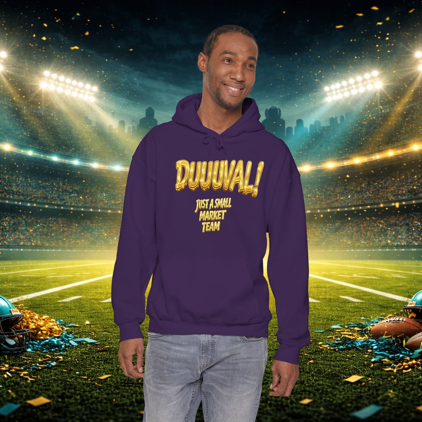 Duuval! Football Hoodie — "Locked In" Small Market Pride Sweatshirt Printify
