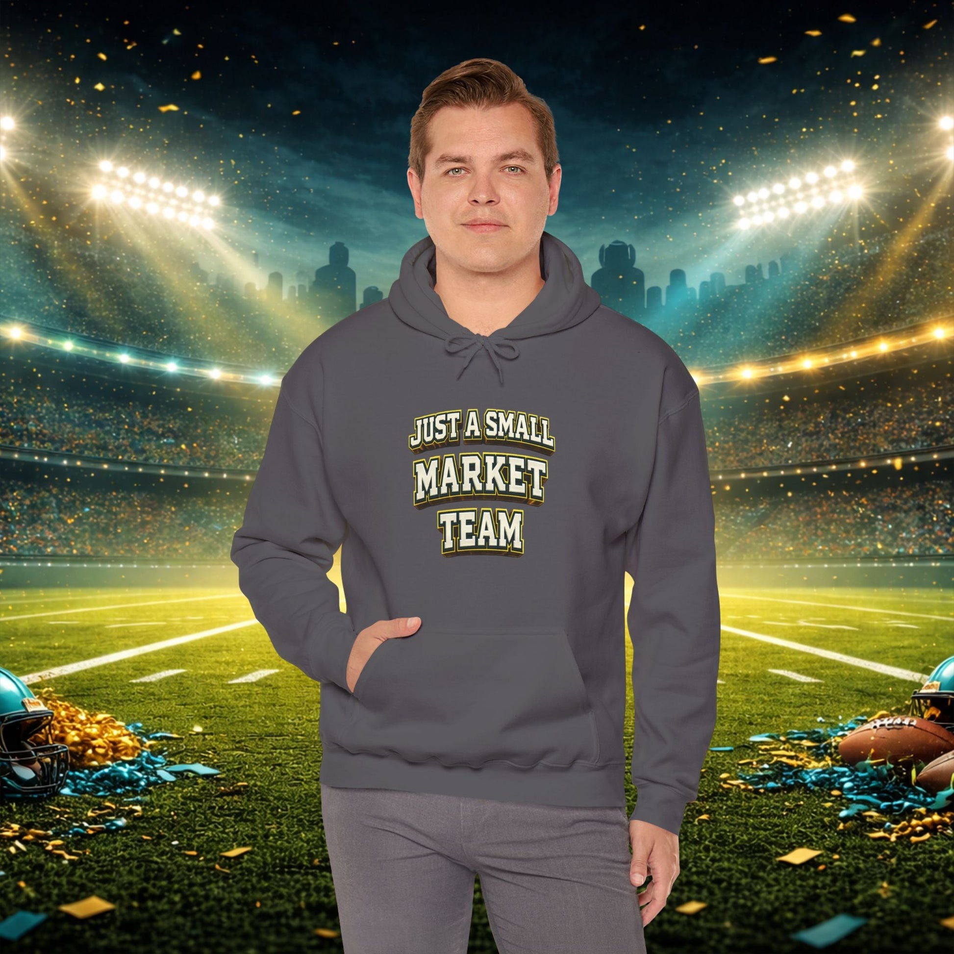 Big A Whoopin Hoodie — "Just a Small Market Team" Football Fan Sweatshirt Printify