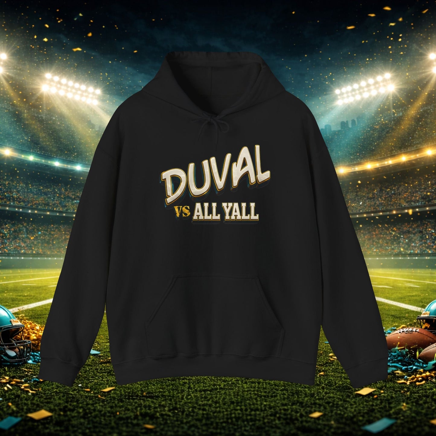 Duval vs All Y’all Hoodie — "Playoff Mode: Locked In" Football Fan Sweatshirt Printify