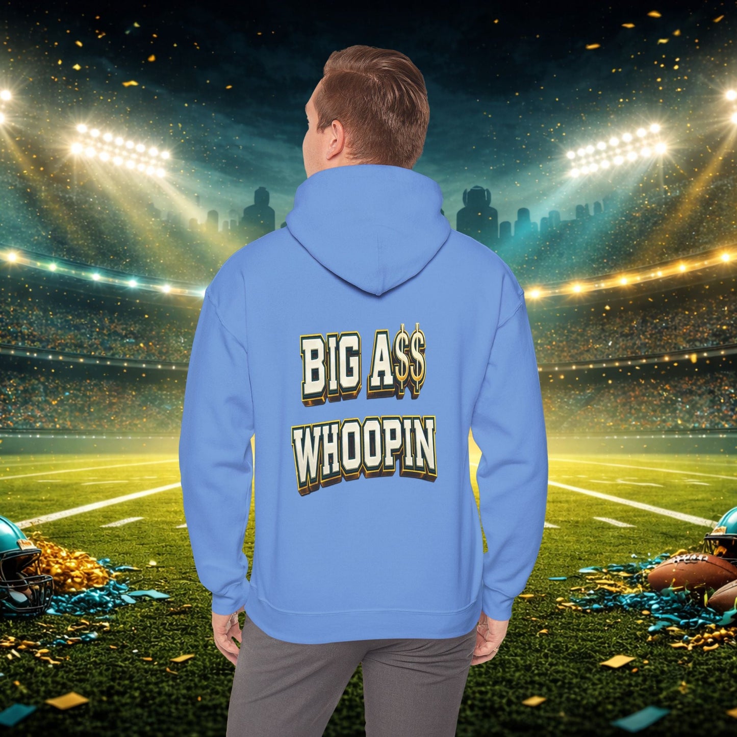 Big A Whoopin Hoodie — "Just a Small Market Team" Football Fan Sweatshirt Printify