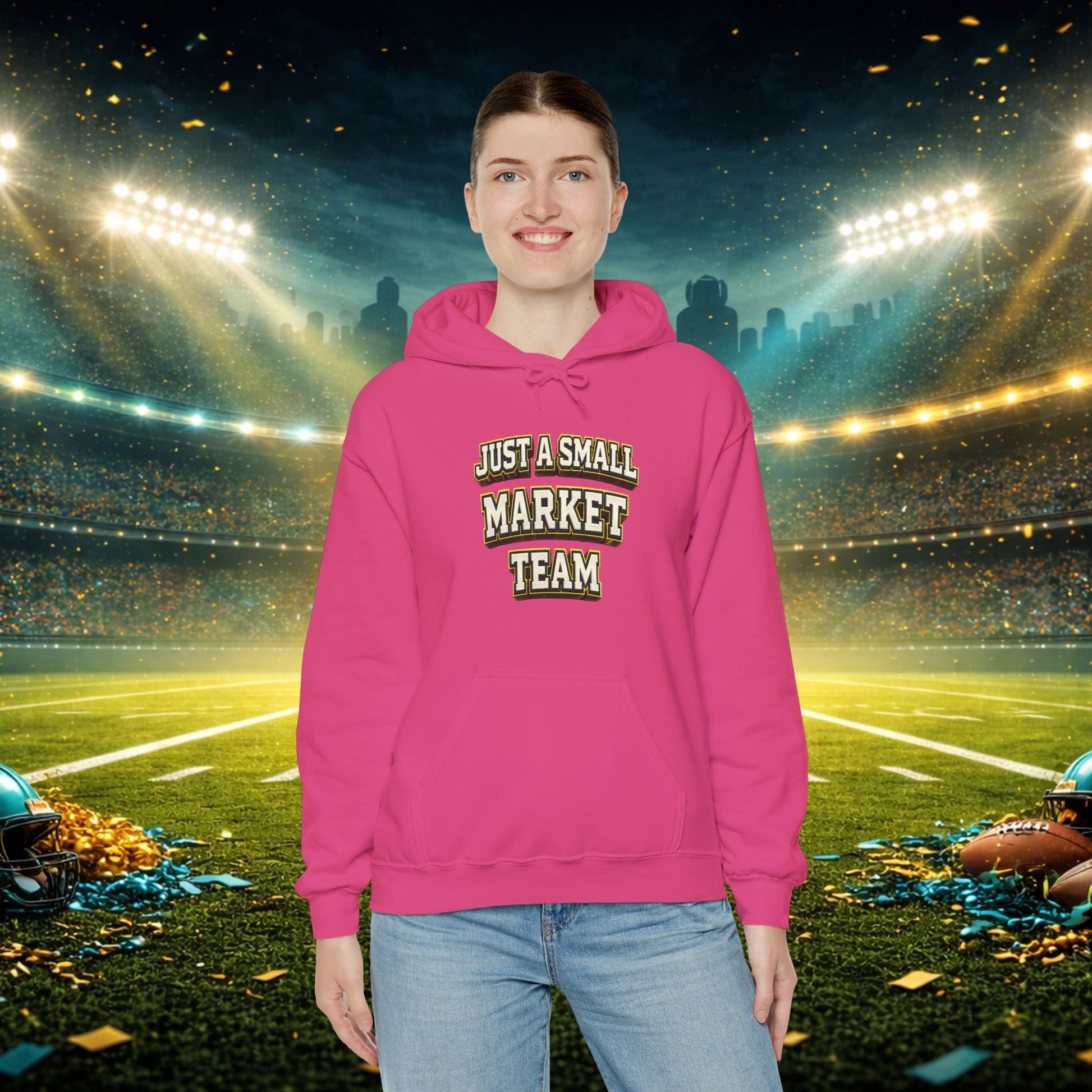 Big A Whoopin Hoodie — "Just a Small Market Team" Football Fan Sweatshirt Printify