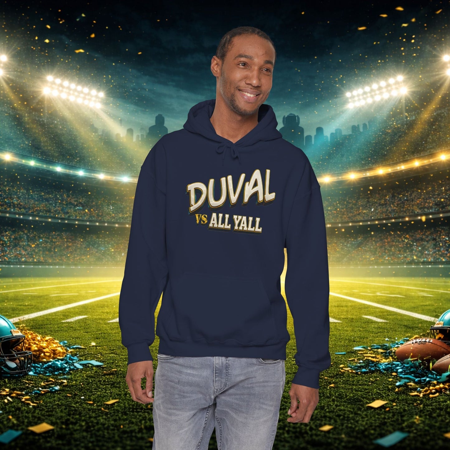 Duval vs All Y’all Hoodie — "Playoff Mode: Locked In" Football Fan Sweatshirt Printify