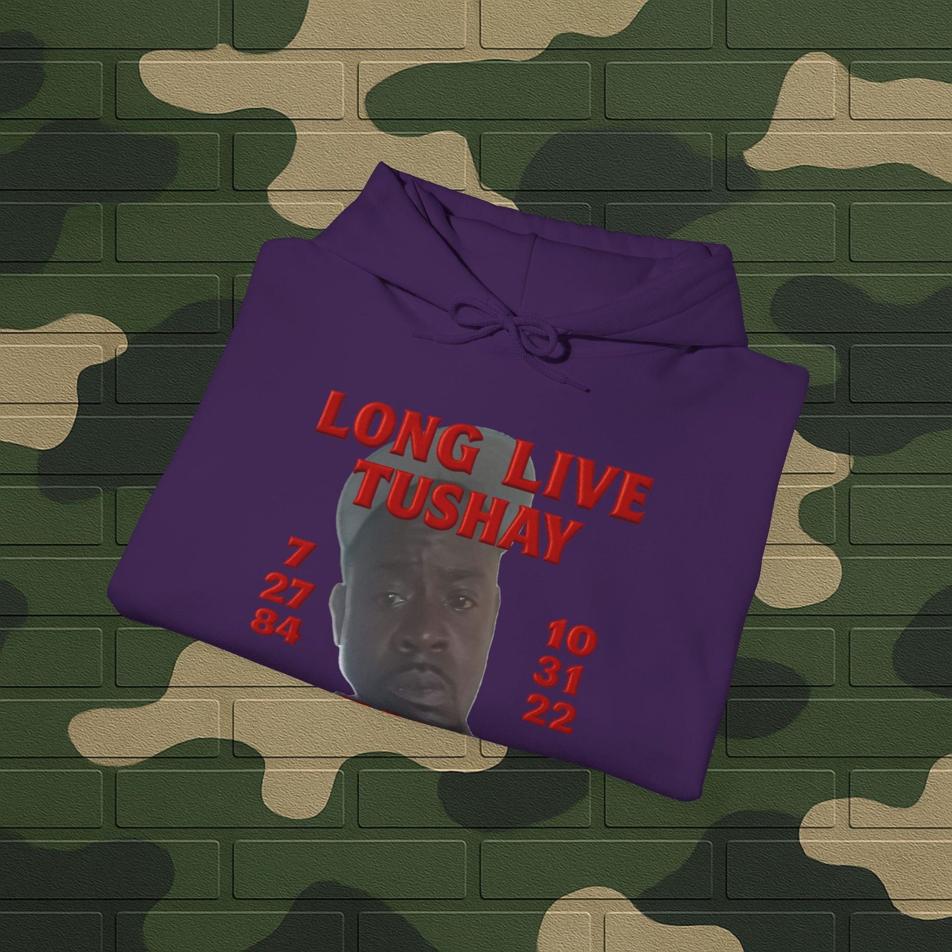 Hoodie — "Long Live Tushay" Memorial Hoodie with Lord's Prayer Back Printify