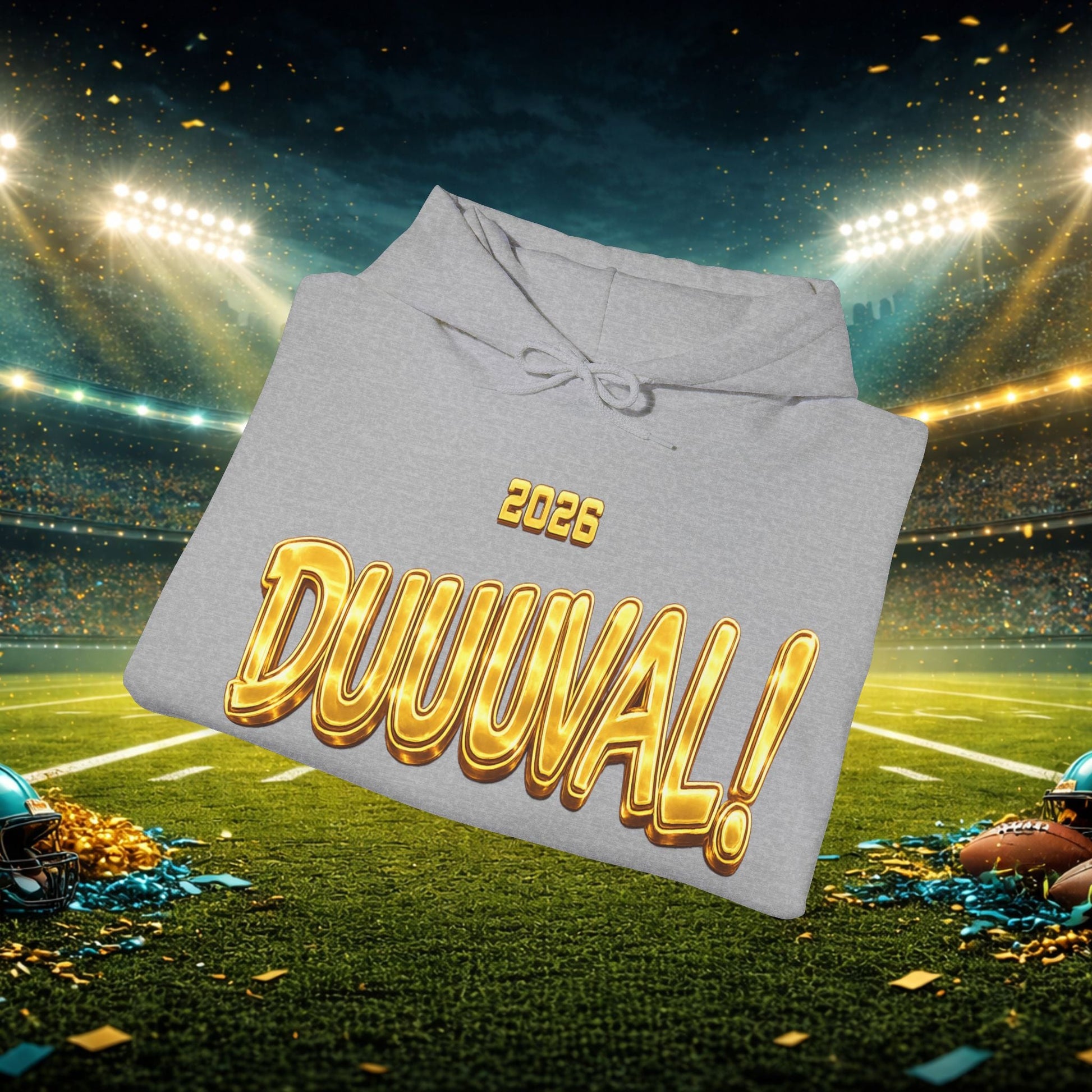 DUUUVAL Football Hoodie – "Locked In, Hunt Every Down" Team Pride Sweatshirt Printify