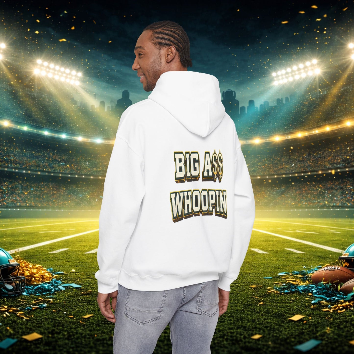 Big A Whoopin Hoodie — "Just a Small Market Team" Football Fan Sweatshirt Printify