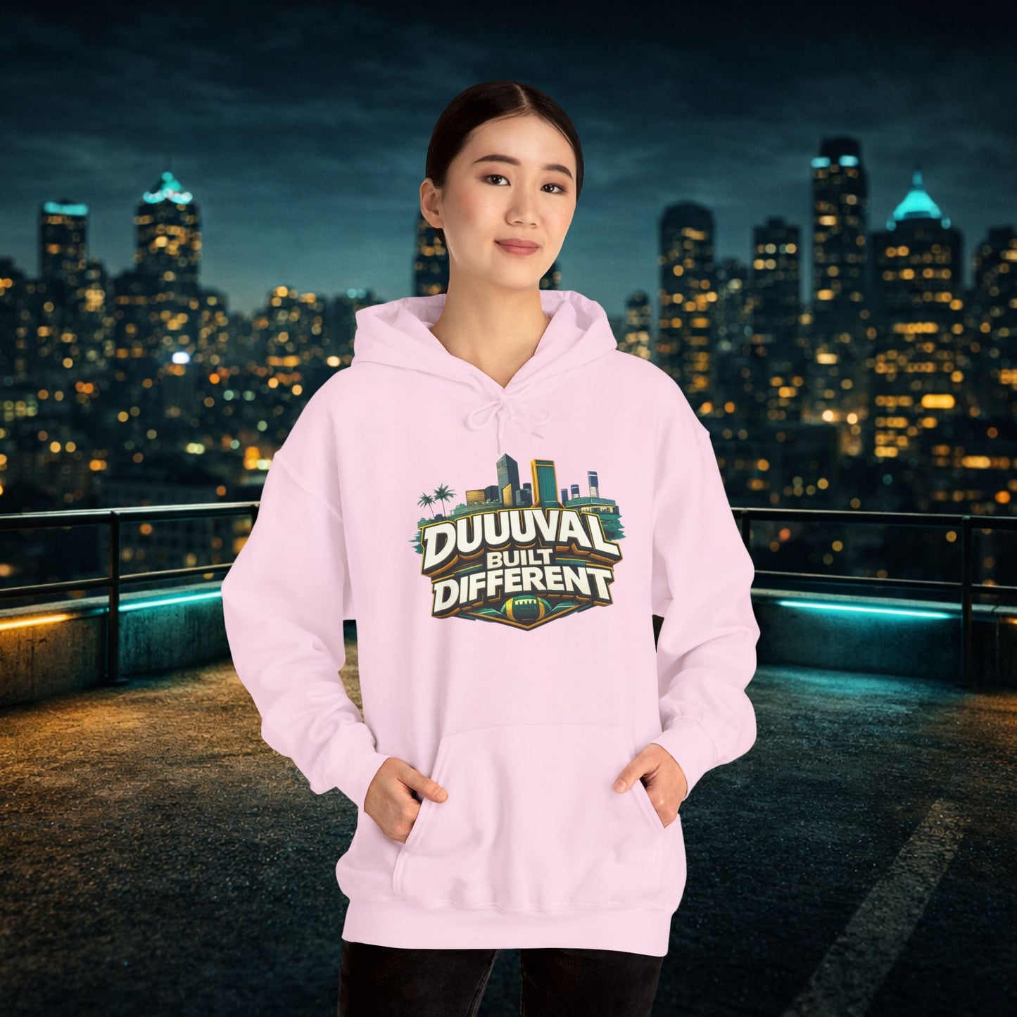 Duuuval Built Different / Defend The Bank Hoodie — Jacksonville Pride Graphic Hoodie Printify