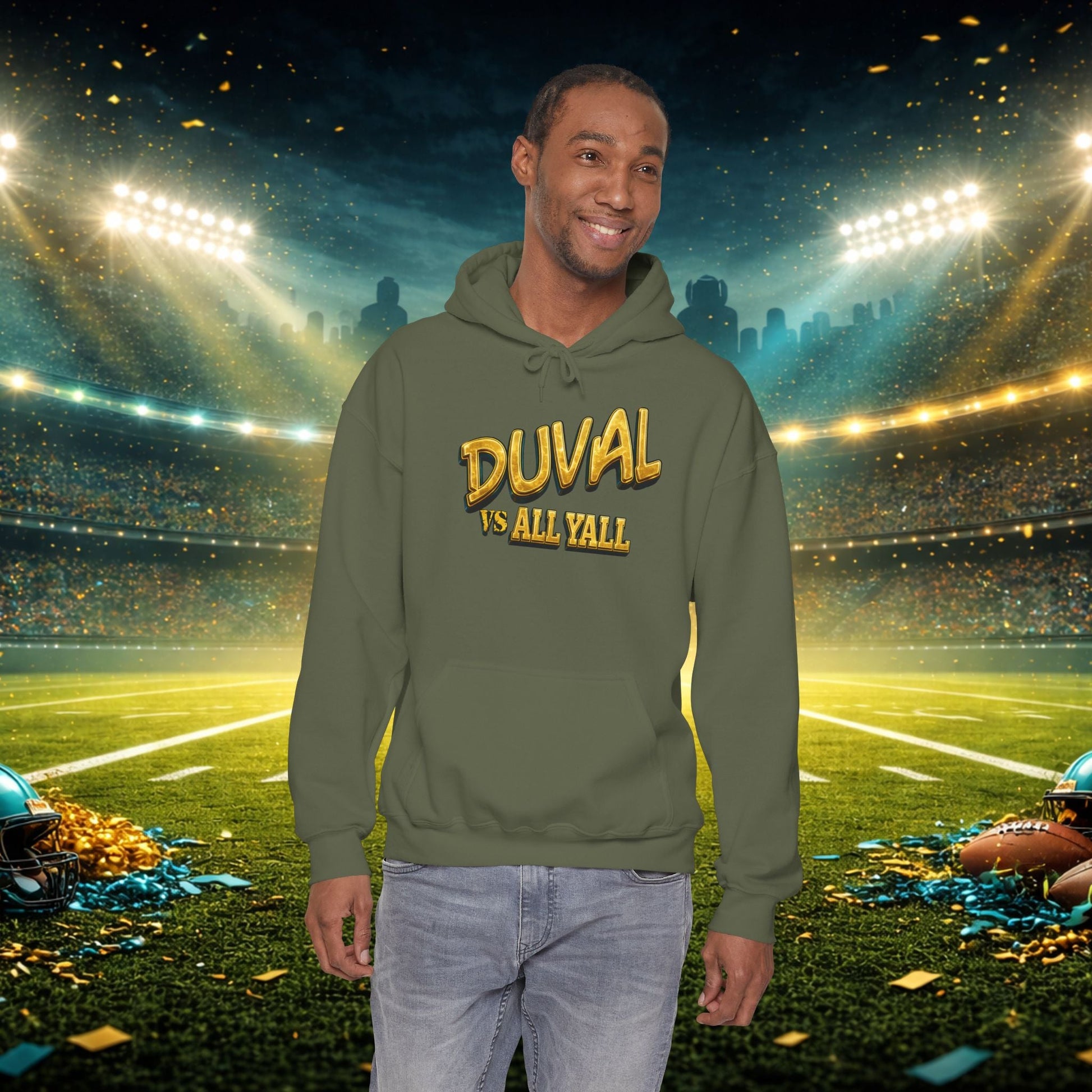Duval vs All Y’all Hoodie — "Playoff Mode: Locked In" Football Fan Sweatshirt Printify