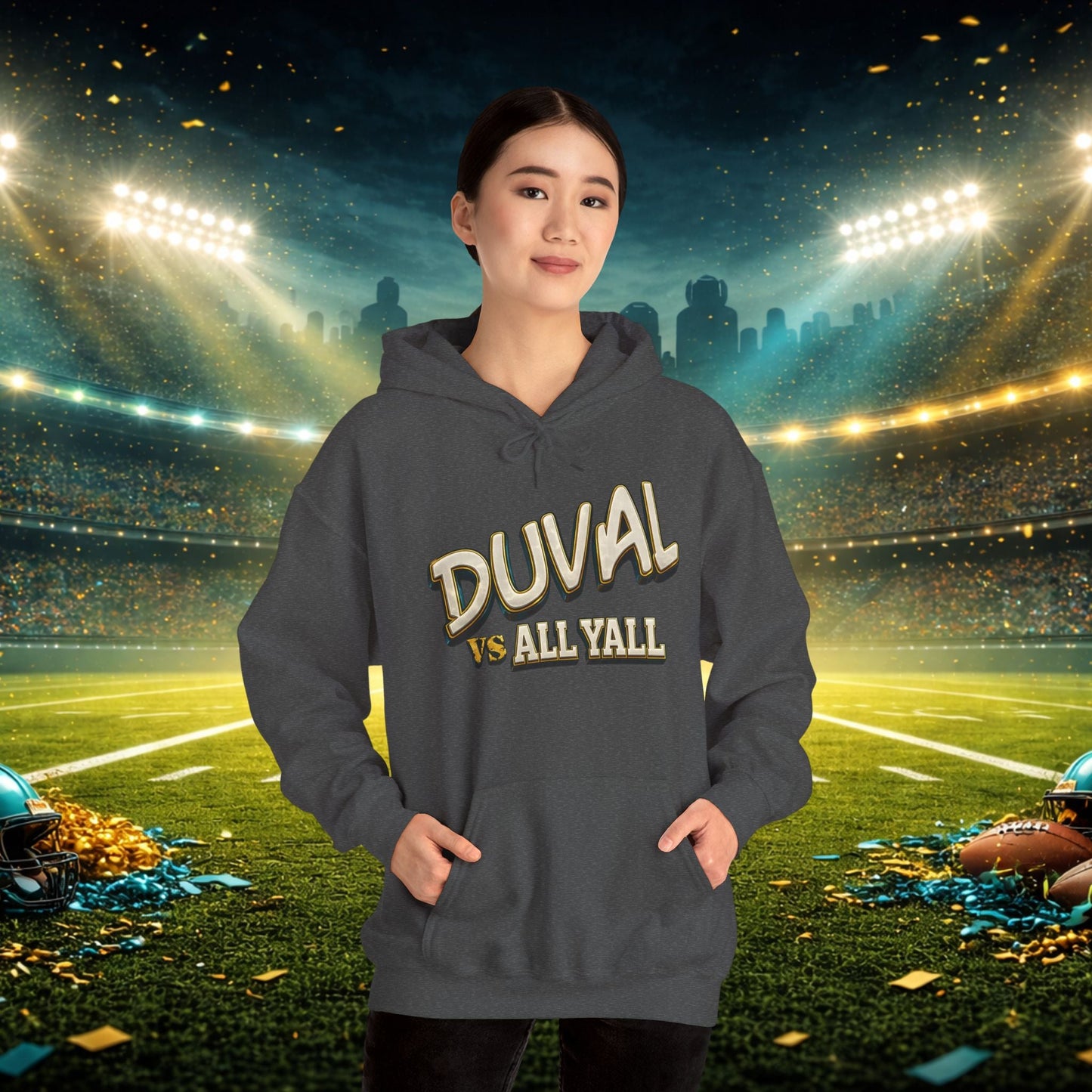 Duval vs All Y’all Hoodie — "Playoff Mode: Locked In" Football Fan Sweatshirt Printify
