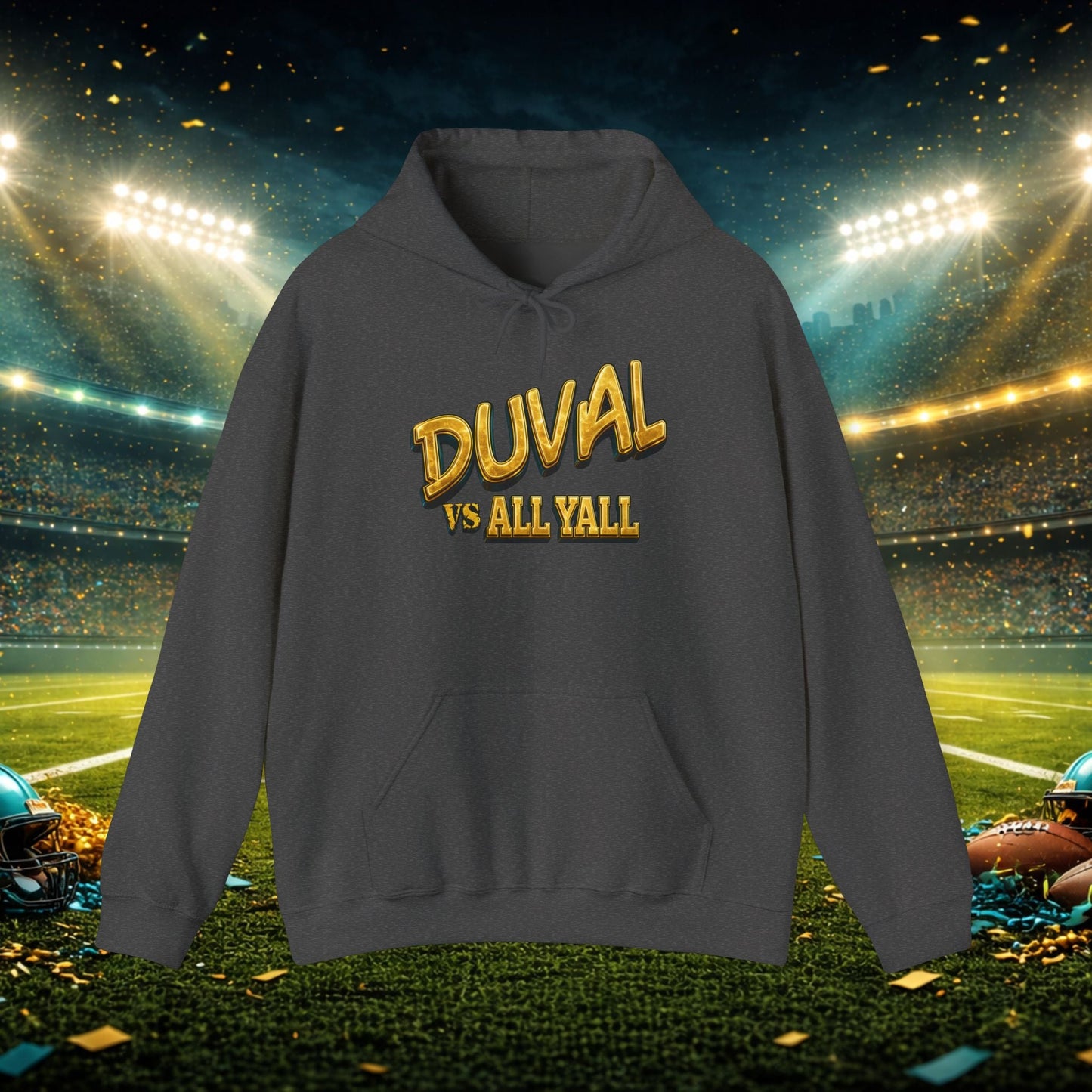 Duval vs All Y’all Hoodie — "Playoff Mode: Locked In" Football Fan Sweatshirt Printify