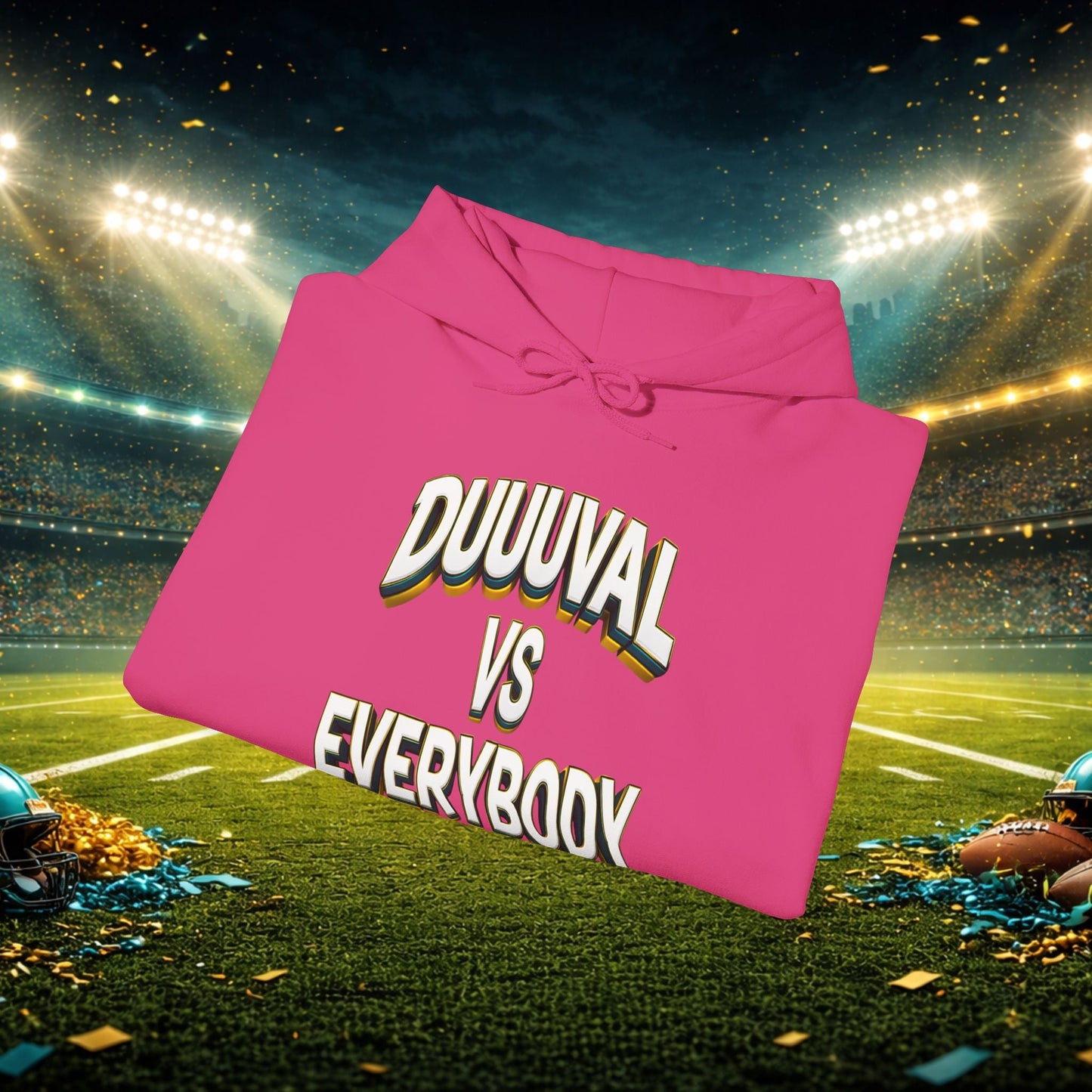 Defend The Bank Hoodie — "DUUUVAL vs EVERYBODY" Jacksonville Streetwear Hoodie Printify