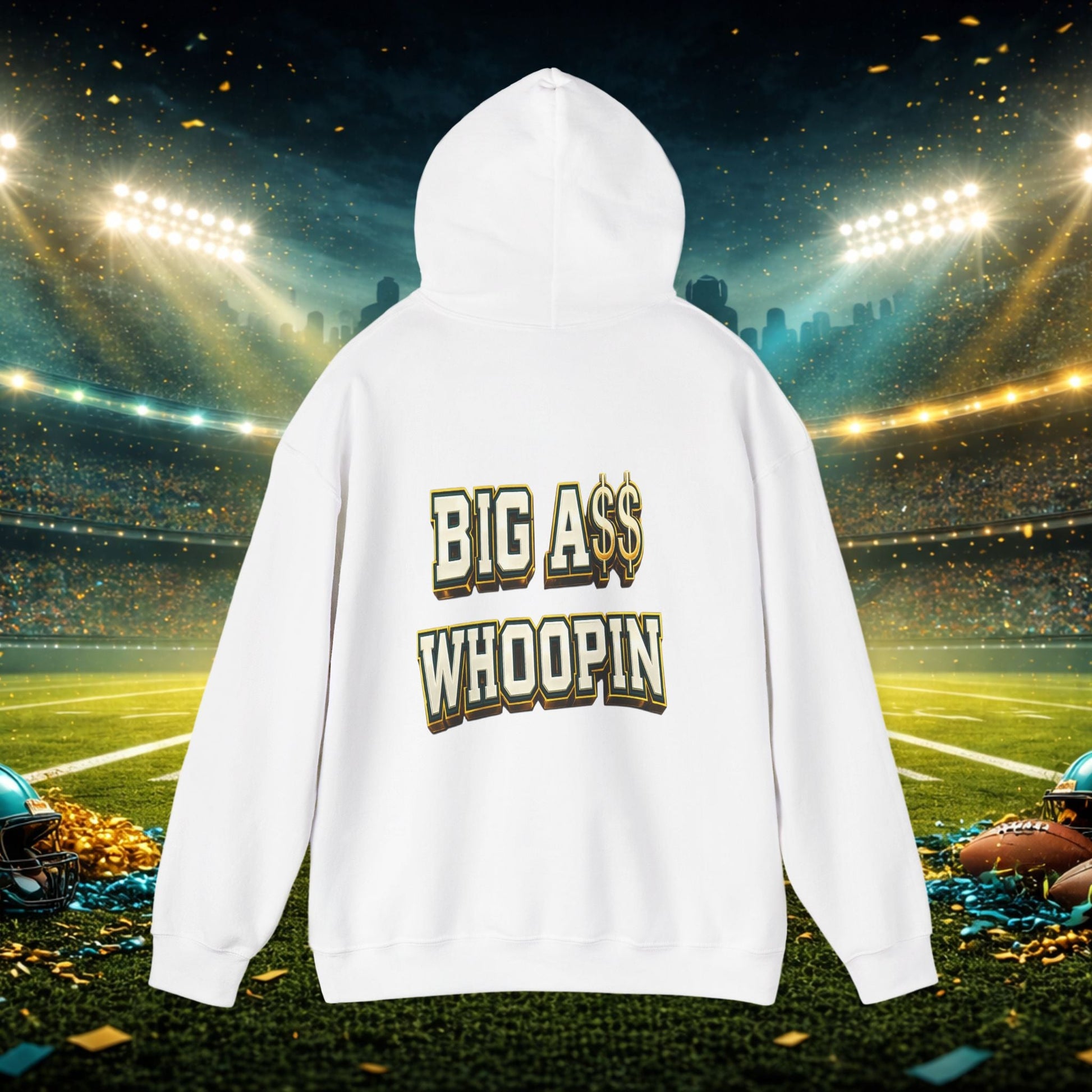 Big A Whoopin Hoodie — "Just a Small Market Team" Football Fan Sweatshirt Printify