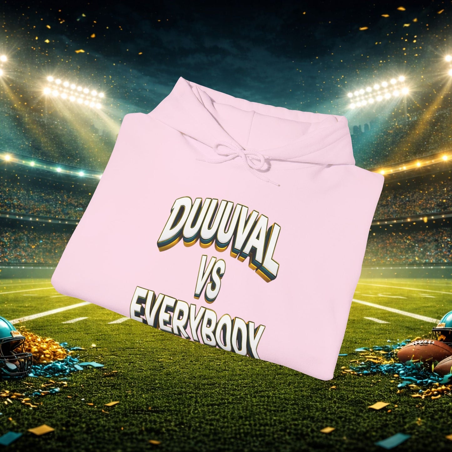 Defend The Bank Hoodie — "DUUUVAL vs EVERYBODY" Jacksonville Streetwear Hoodie Printify