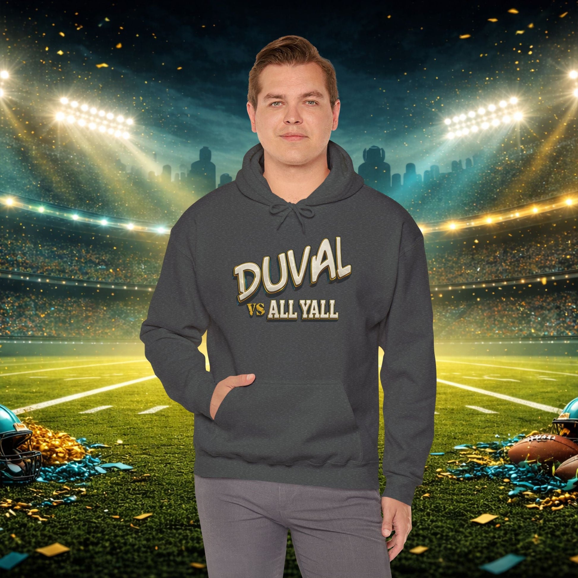 Duval vs All Y’all Hoodie — "Playoff Mode: Locked In" Football Fan Sweatshirt Printify