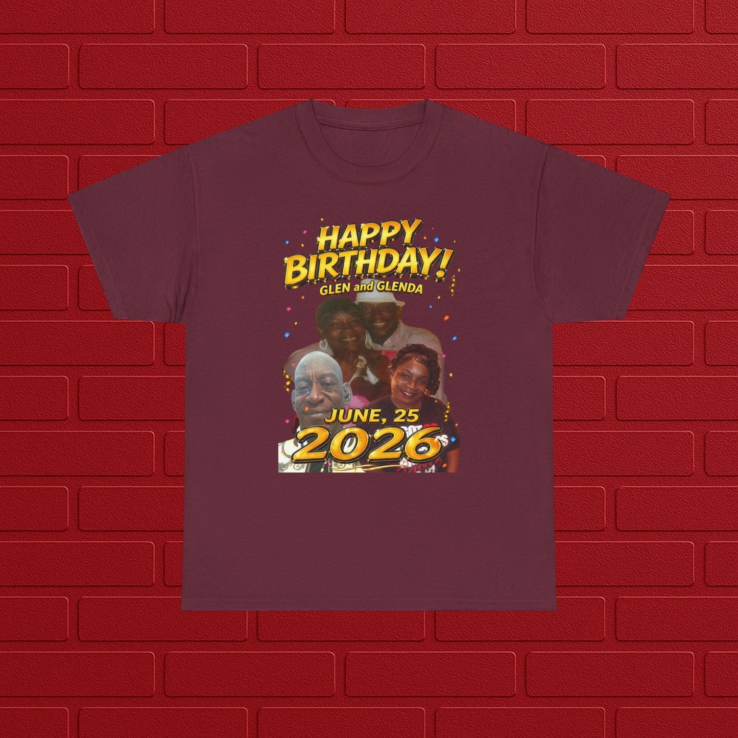 Birthday Tee - "Happy Birthday! June 25 2026" Personalized Glen Tribute Shirt Printify