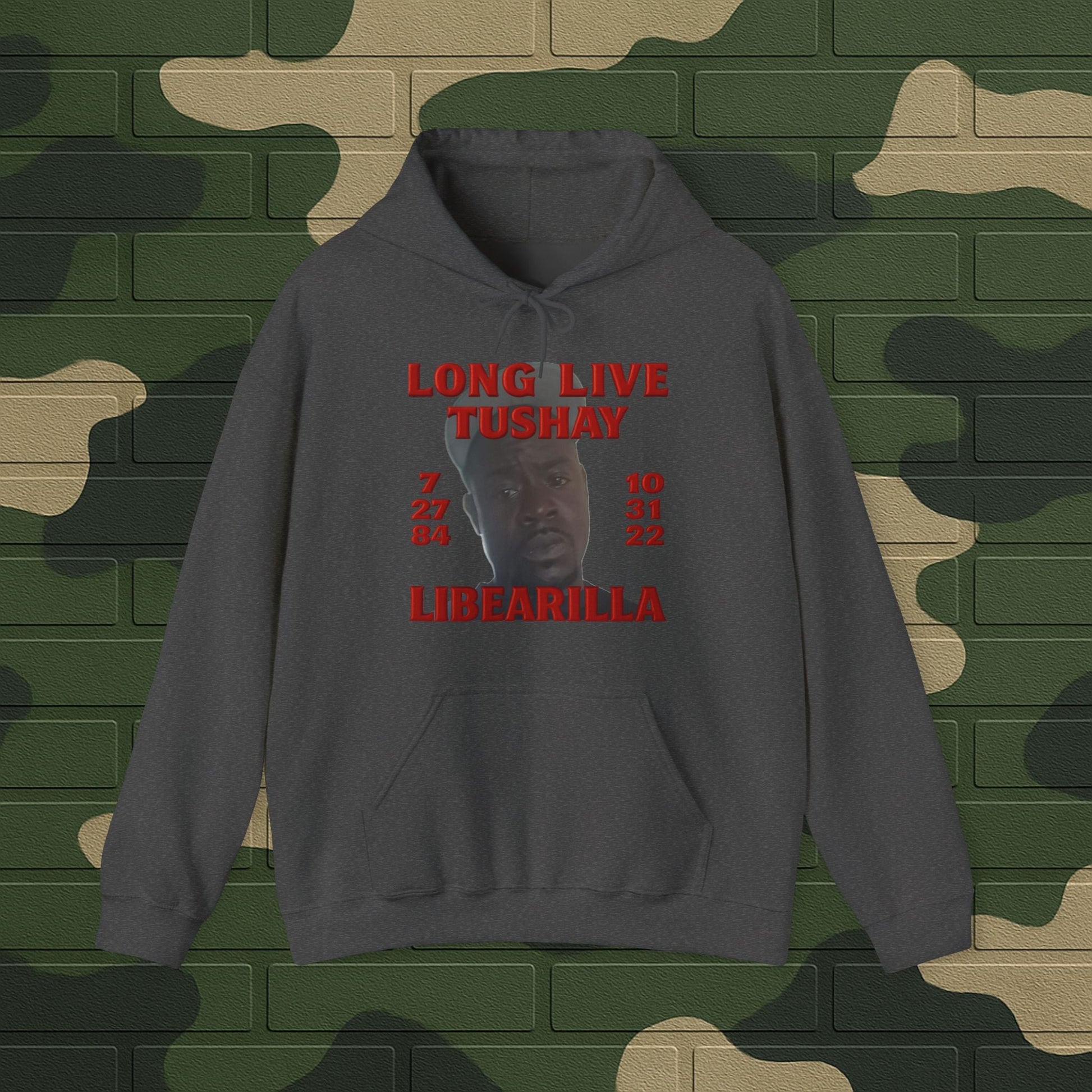 Hoodie — "Long Live Tushay" Memorial Hoodie with Lord's Prayer Back Printify