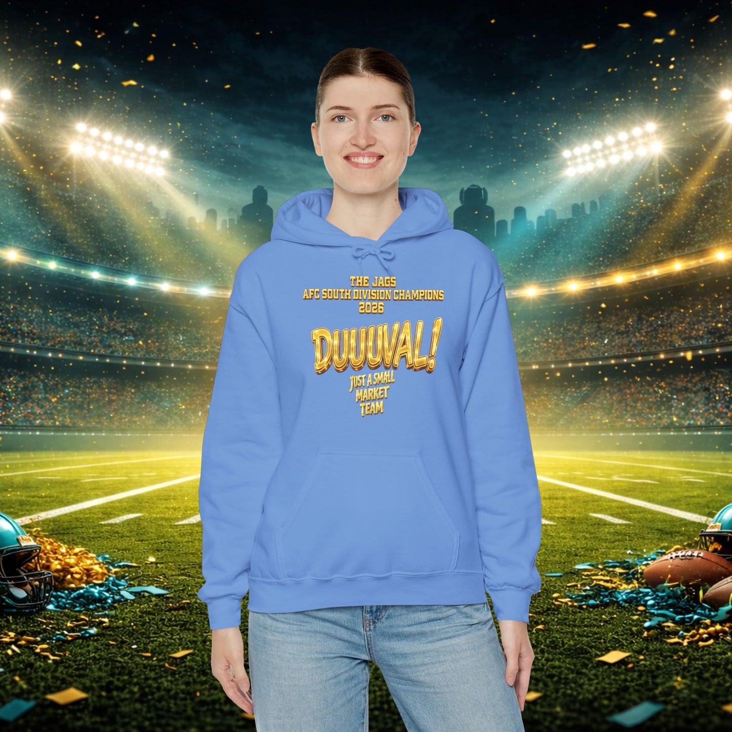 Duuval! Football Hoodie — "Locked In" Small Market Pride Sweatshirt Printify