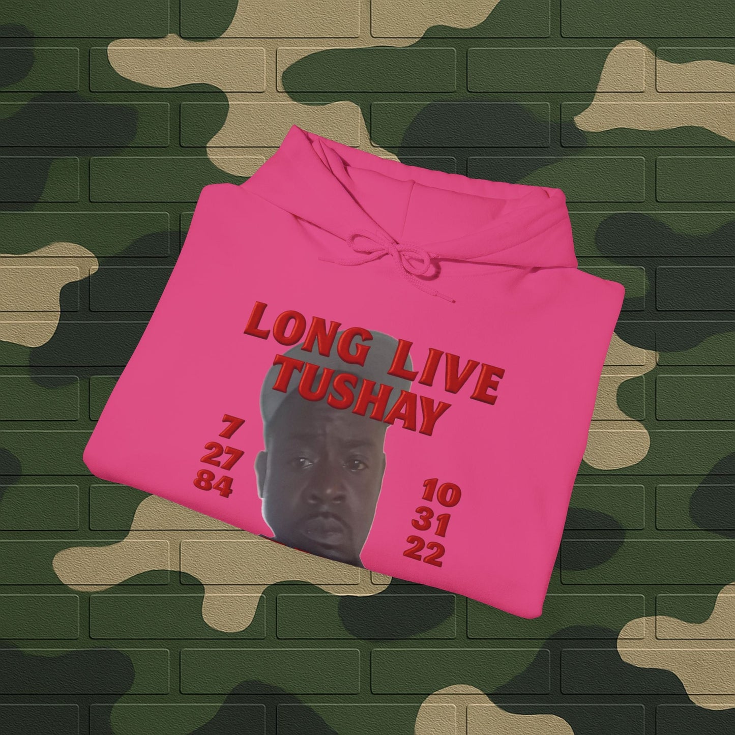 Hoodie — "Long Live Tushay" Memorial Hoodie with Lord's Prayer Back Printify