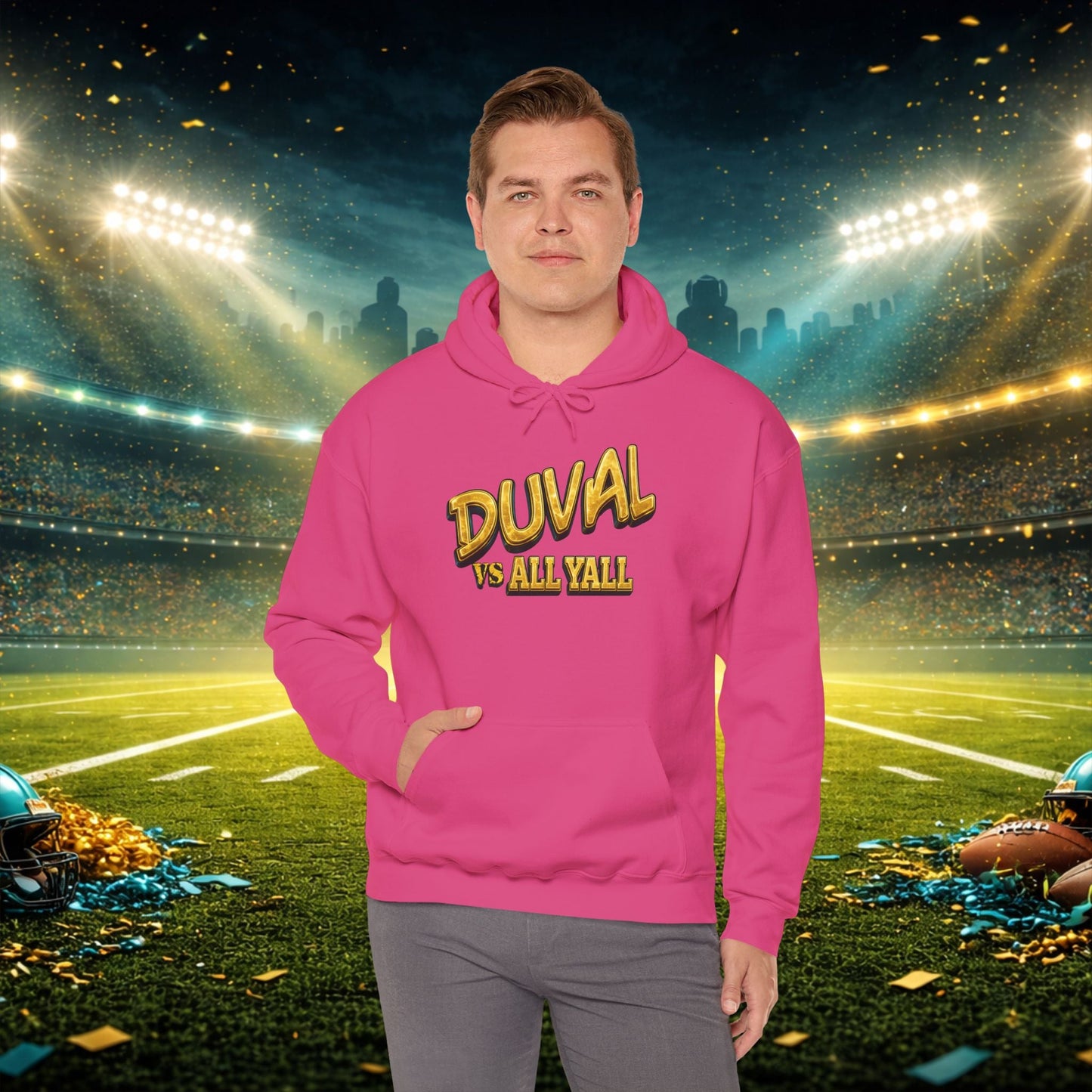 Duval vs All Y’all Hoodie — "Playoff Mode: Locked In" Football Fan Sweatshirt Printify